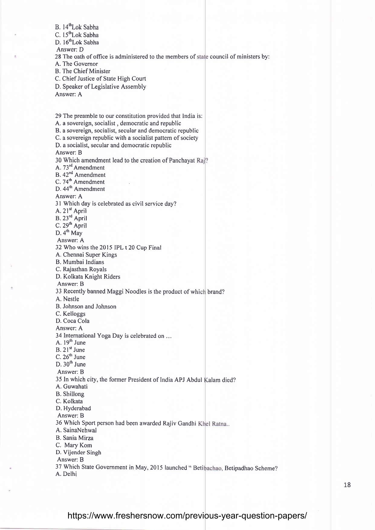 MH CET Law 2022 Sample Paper for 3 Year LLB (2016) - Page 8