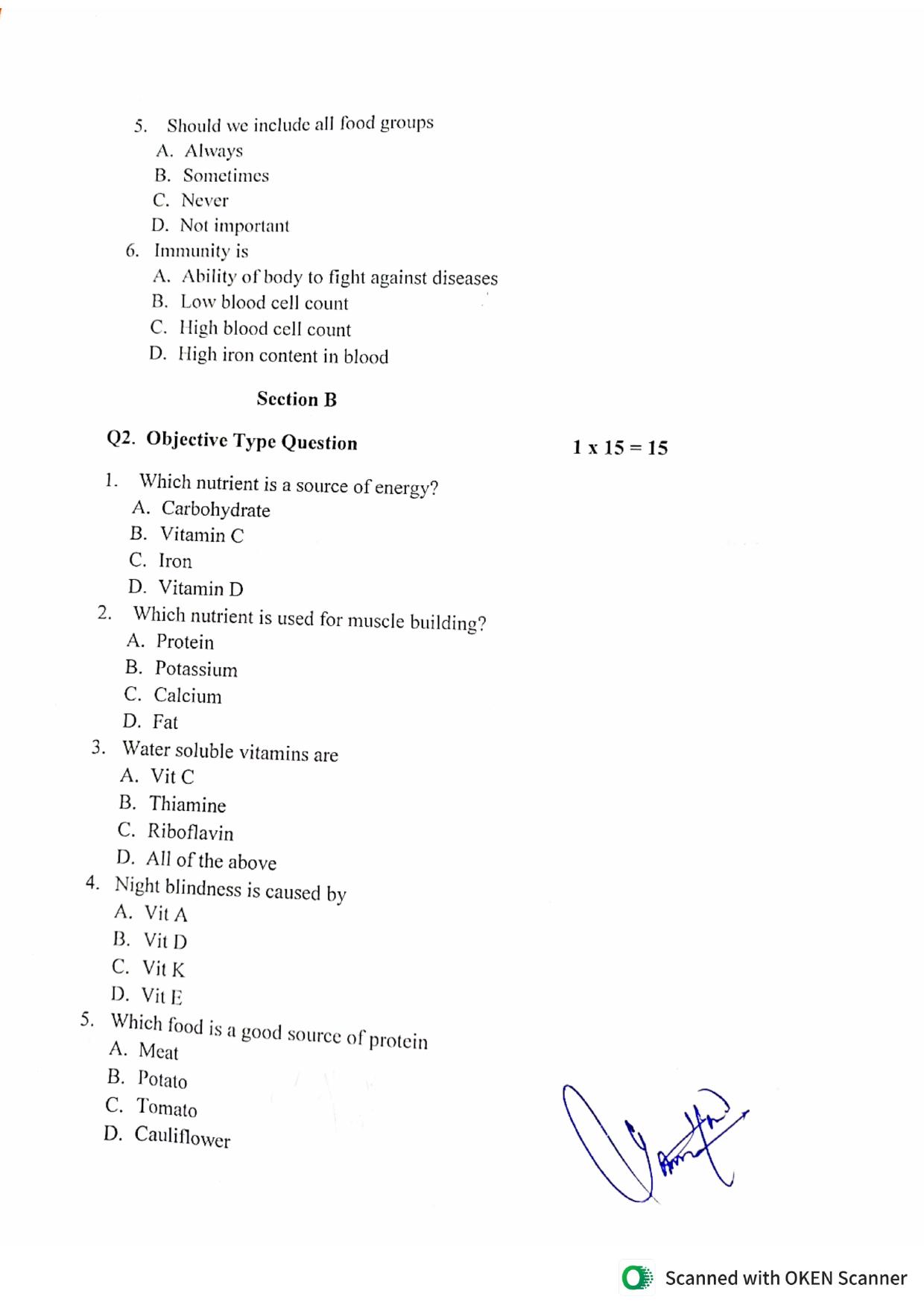 JKBOSE Class 10 CWSN Home Science Model Question Paper - Page 2