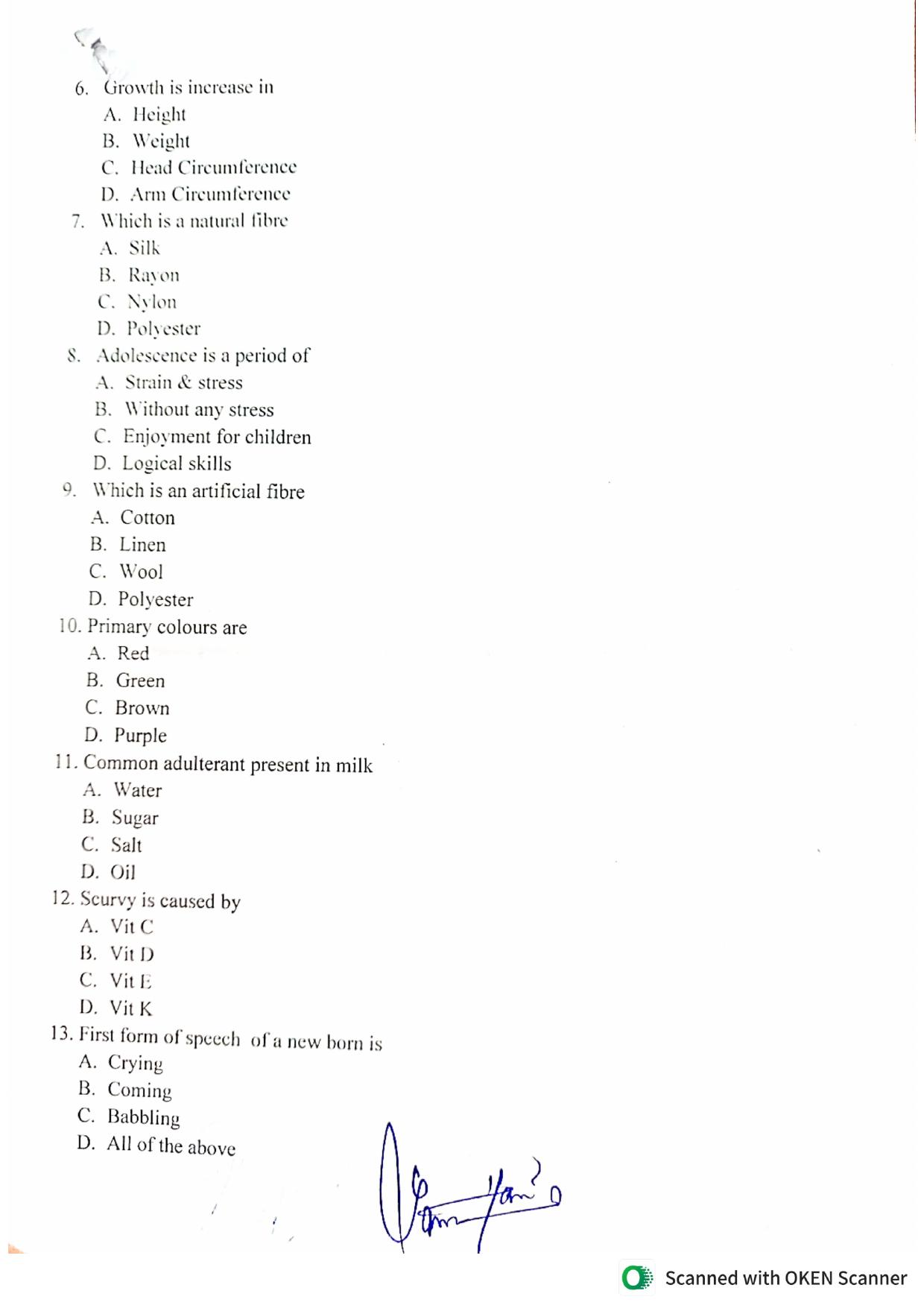 JKBOSE Class 10 CWSN Home Science Model Question Paper - Page 3