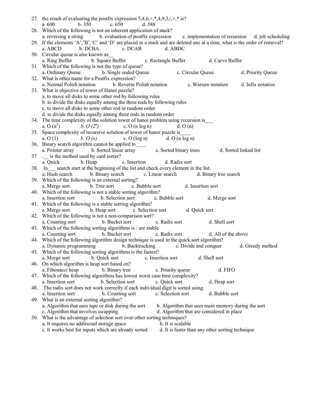 Hemchand North Gujarat University Sample Paper July-Sept 2021: M.Sc. (C.A. & IT) Semester-III 303 Introduction to Algorithms (Old Course) - Page 2