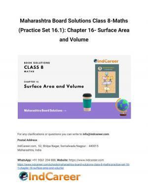 Maharashtra Board Solutions Class 8-Maths (Practice Set 16.1): Chapter 16- Surface Area and Volume