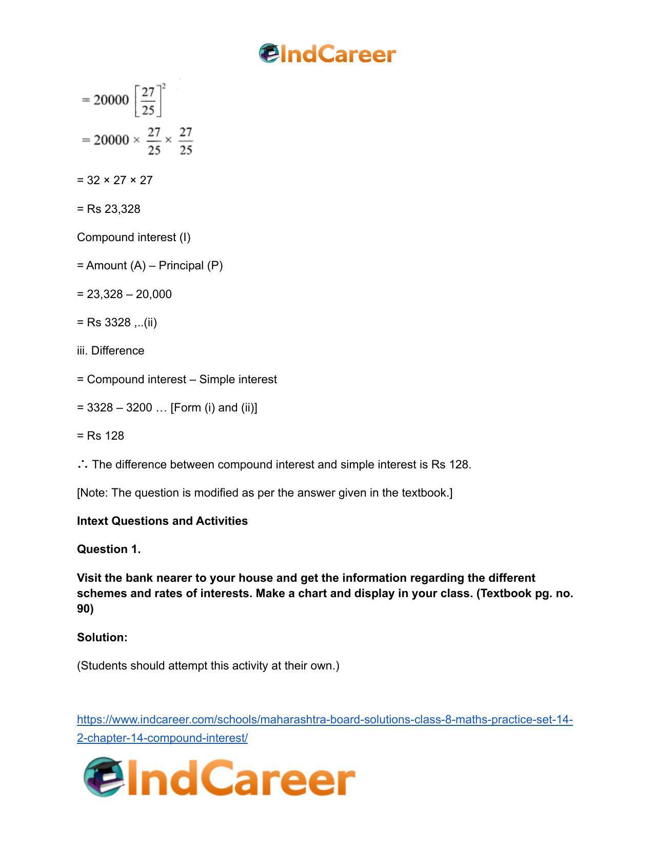Maharashtra Board Solutions Class 8-Maths (Practice Set 14.2): Chapter 14- Compound Interest - Page 13