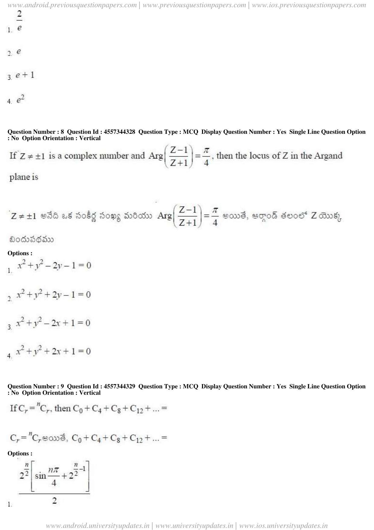 AP EAPCET 2018 - April 24, 2018 - Master Engineering Question Paper With Preliminary Keys Shift 1 - Page 5