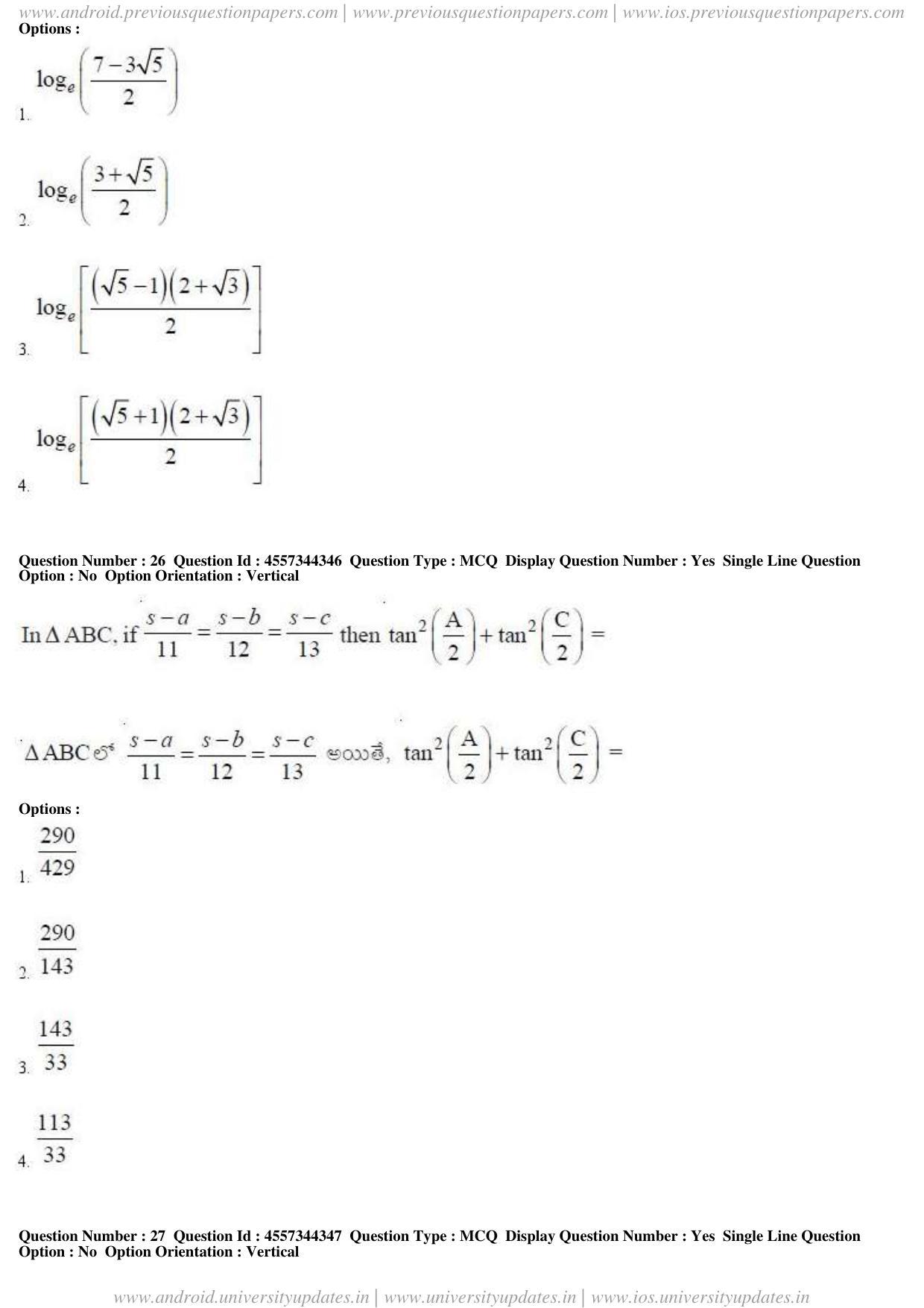 AP EAPCET 2018 - April 24, 2018 - Master Engineering Question Paper With Preliminary Keys Shift 1 - Page 14