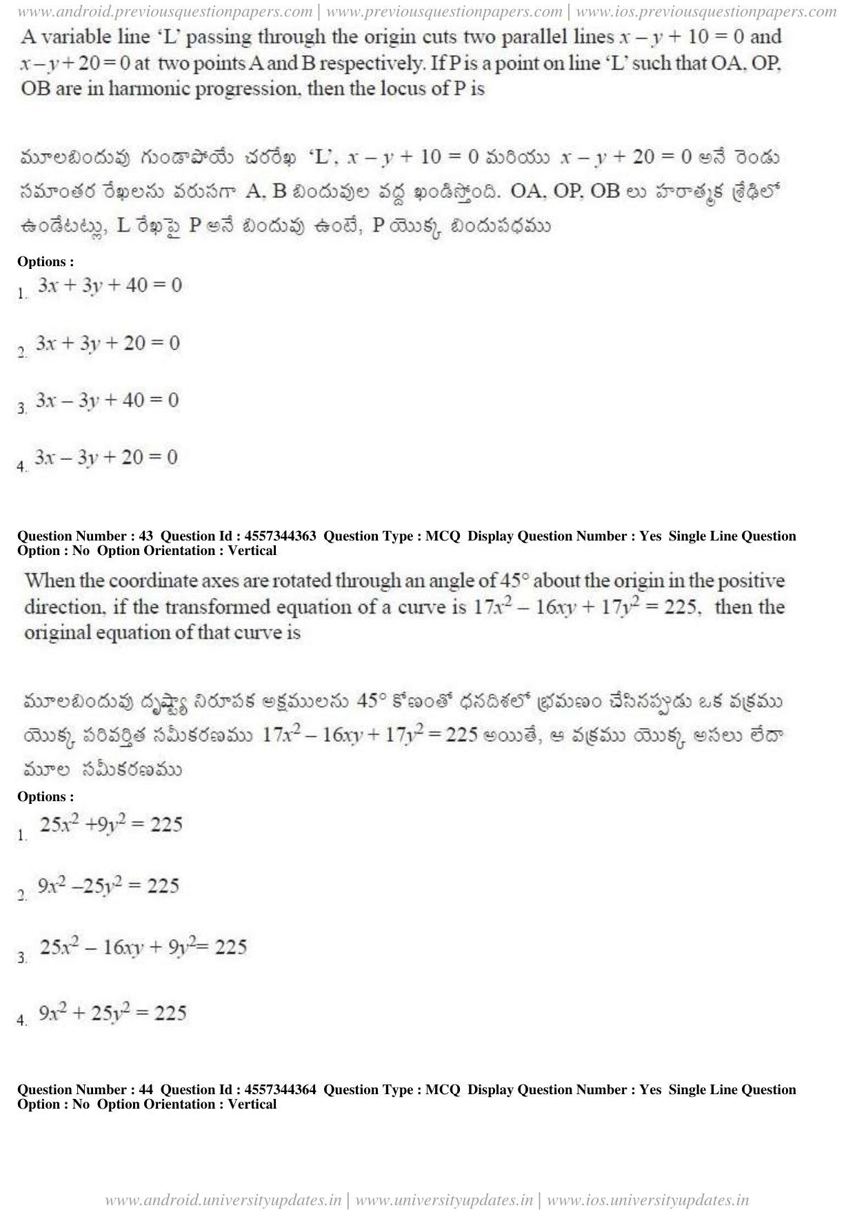 AP EAPCET 2018 - April 24, 2018 - Master Engineering Question Paper With Preliminary Keys Shift 1 - Page 24