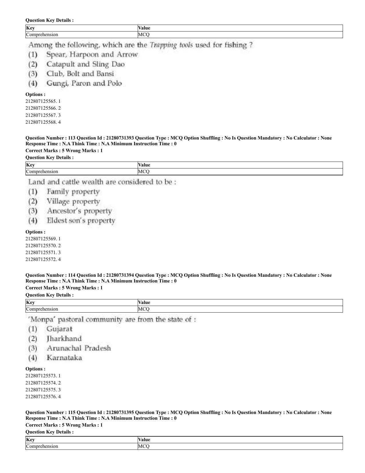 CUET 2023 English Arabic Shift 3 Question Papers - Page 57