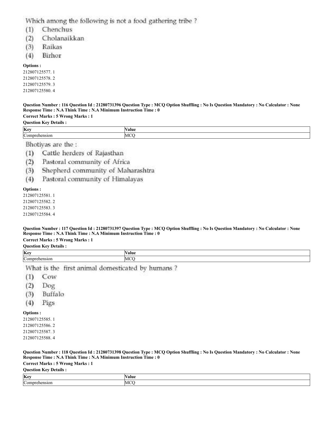 CUET 2023 English Arabic Shift 3 Question Papers - Page 58