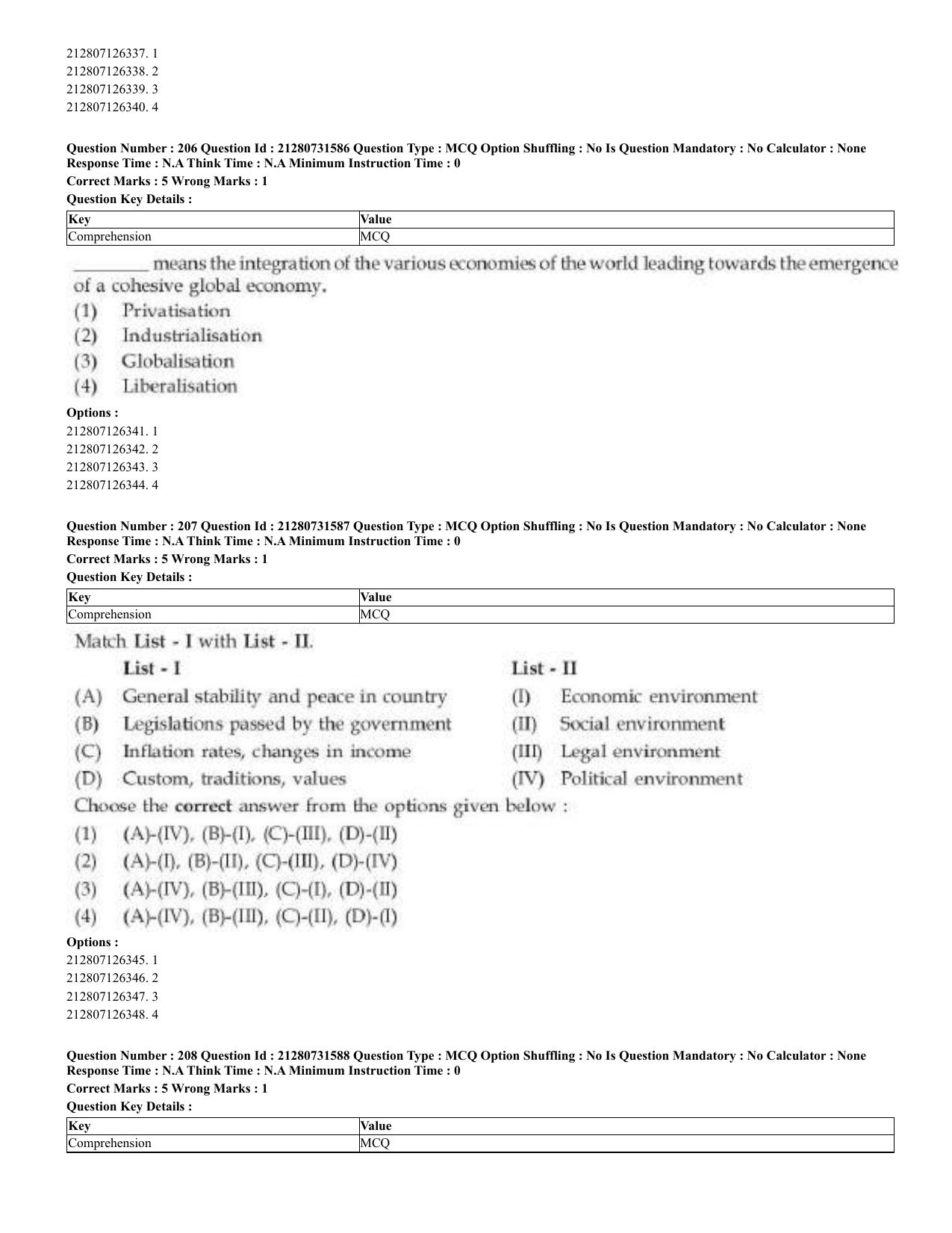 CUET 2023 English Arabic Shift 3 Question Papers - Page 104