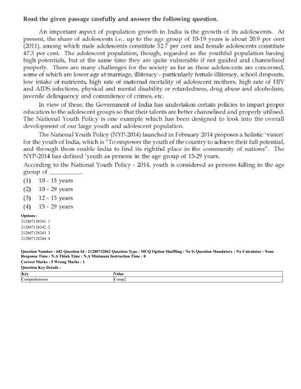 CUET 2023 English Arabic Shift 3 Question Papers - Page 337