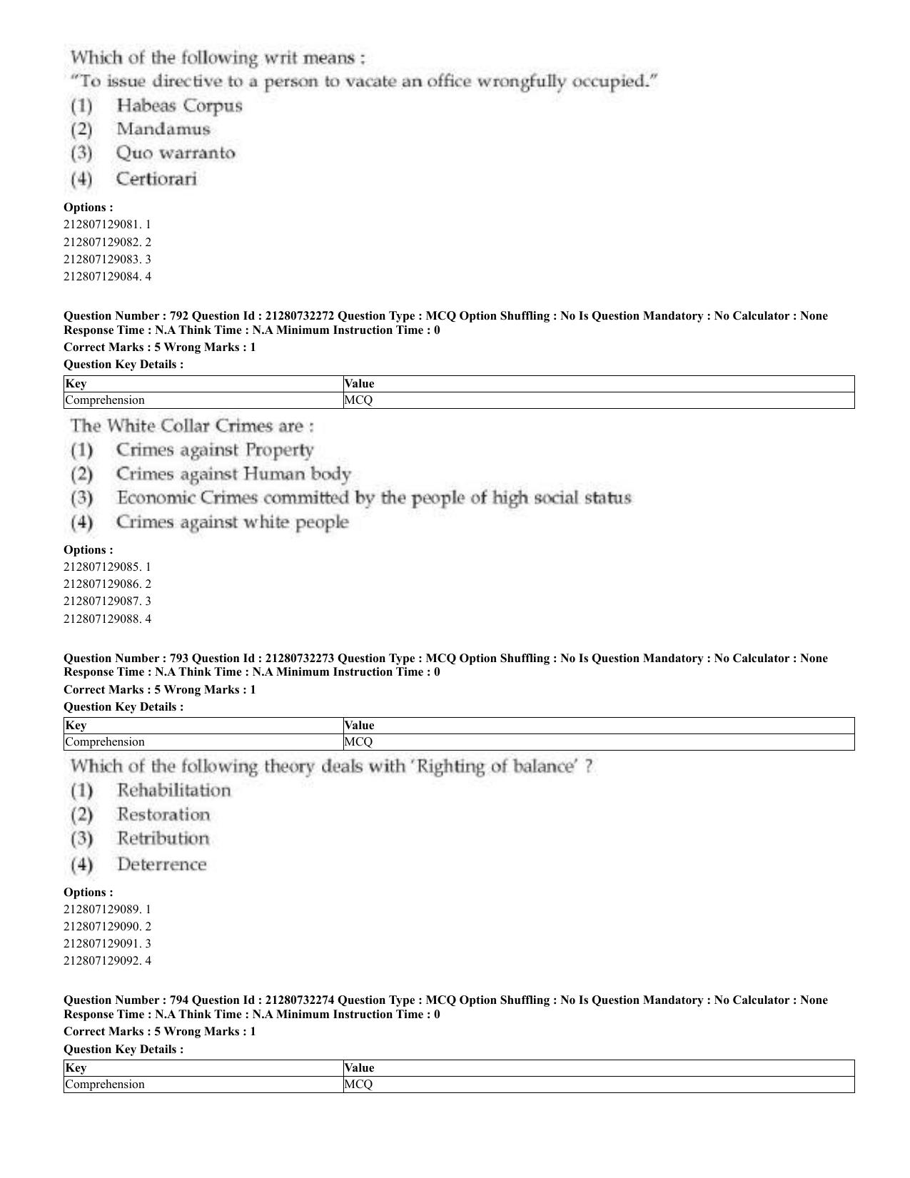 CUET 2023 English Arabic Shift 3 Question Papers - Page 390