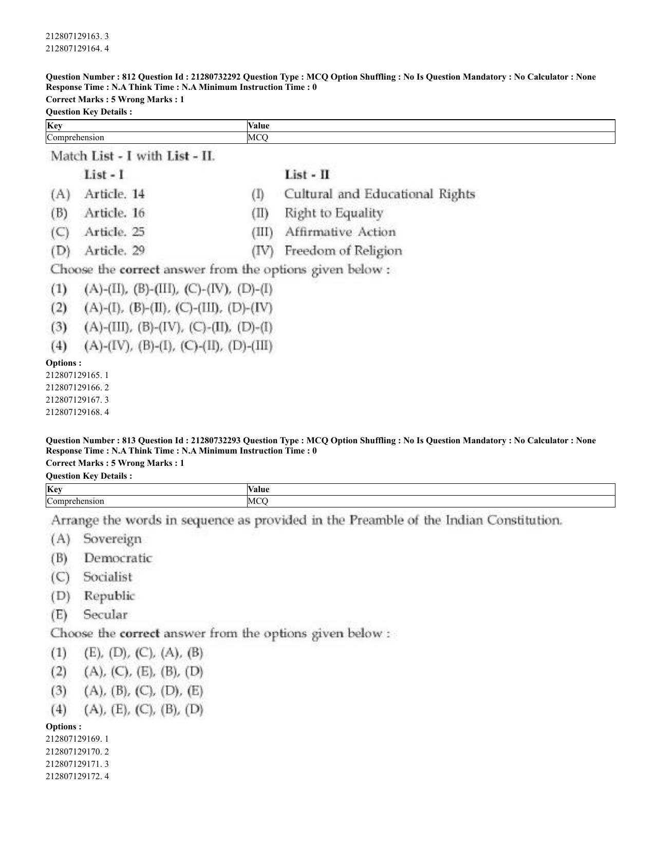 CUET 2023 English Arabic Shift 3 Question Papers - Page 398
