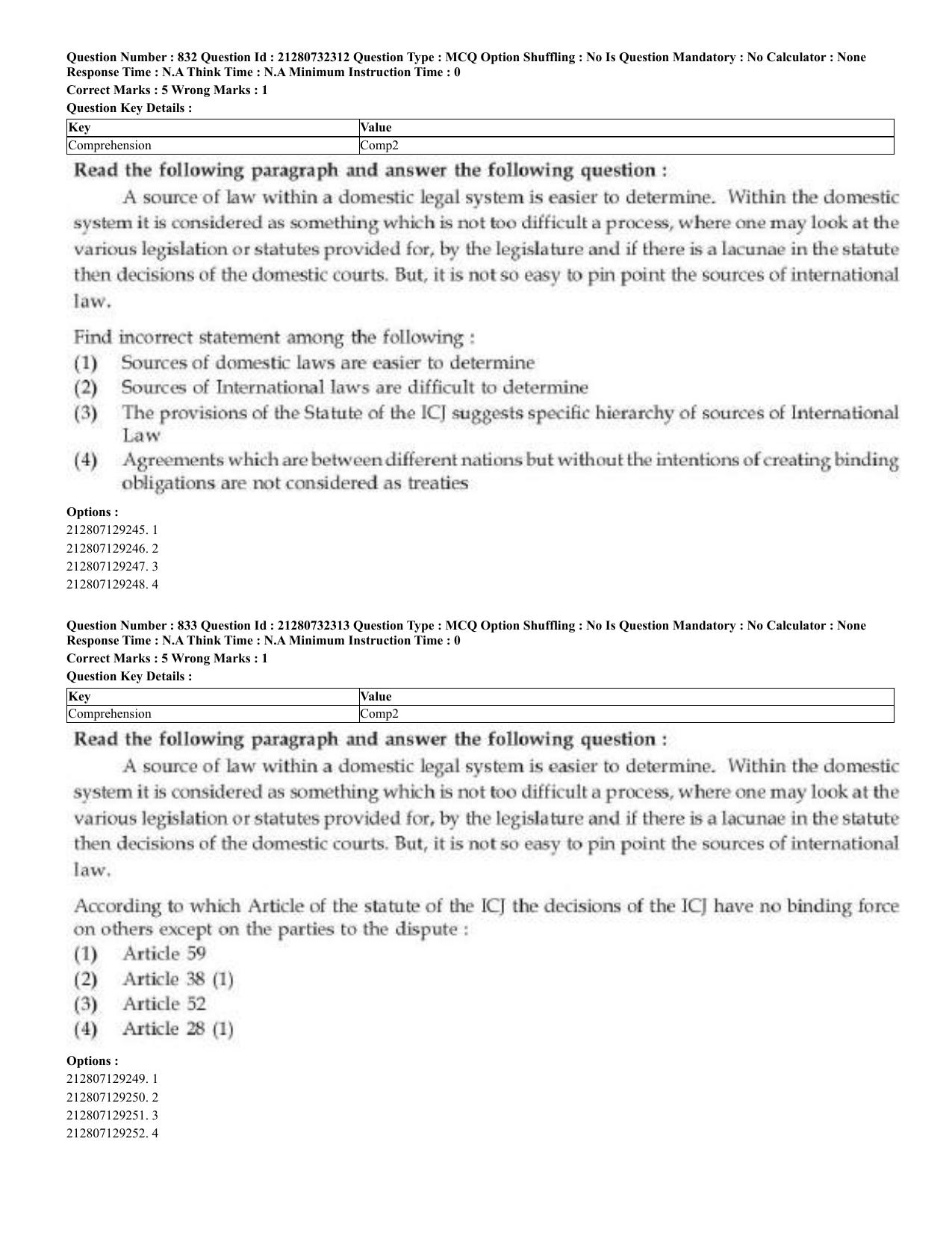 CUET 2023 English Arabic Shift 3 Question Papers - Page 407