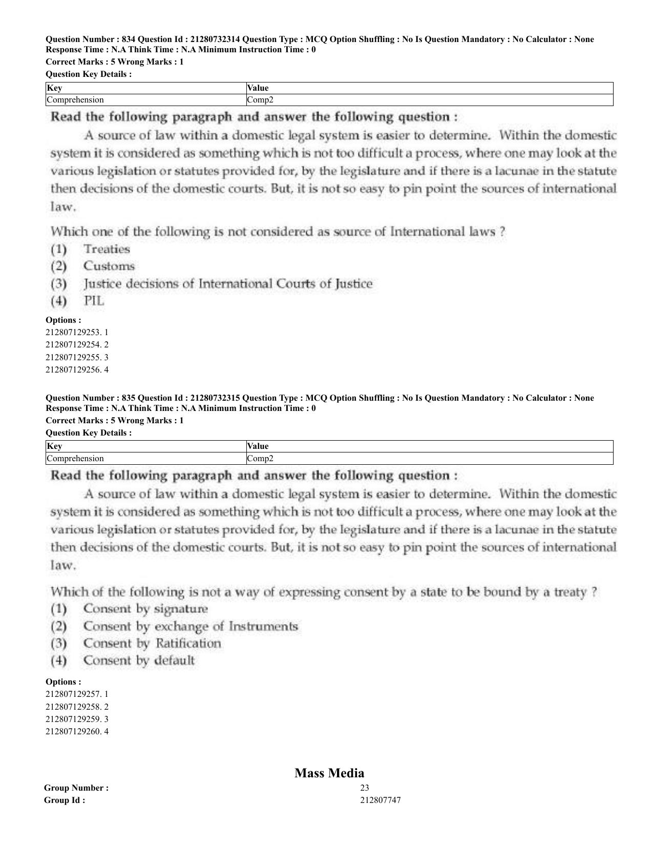 CUET 2023 English Arabic Shift 3 Question Papers - Page 408