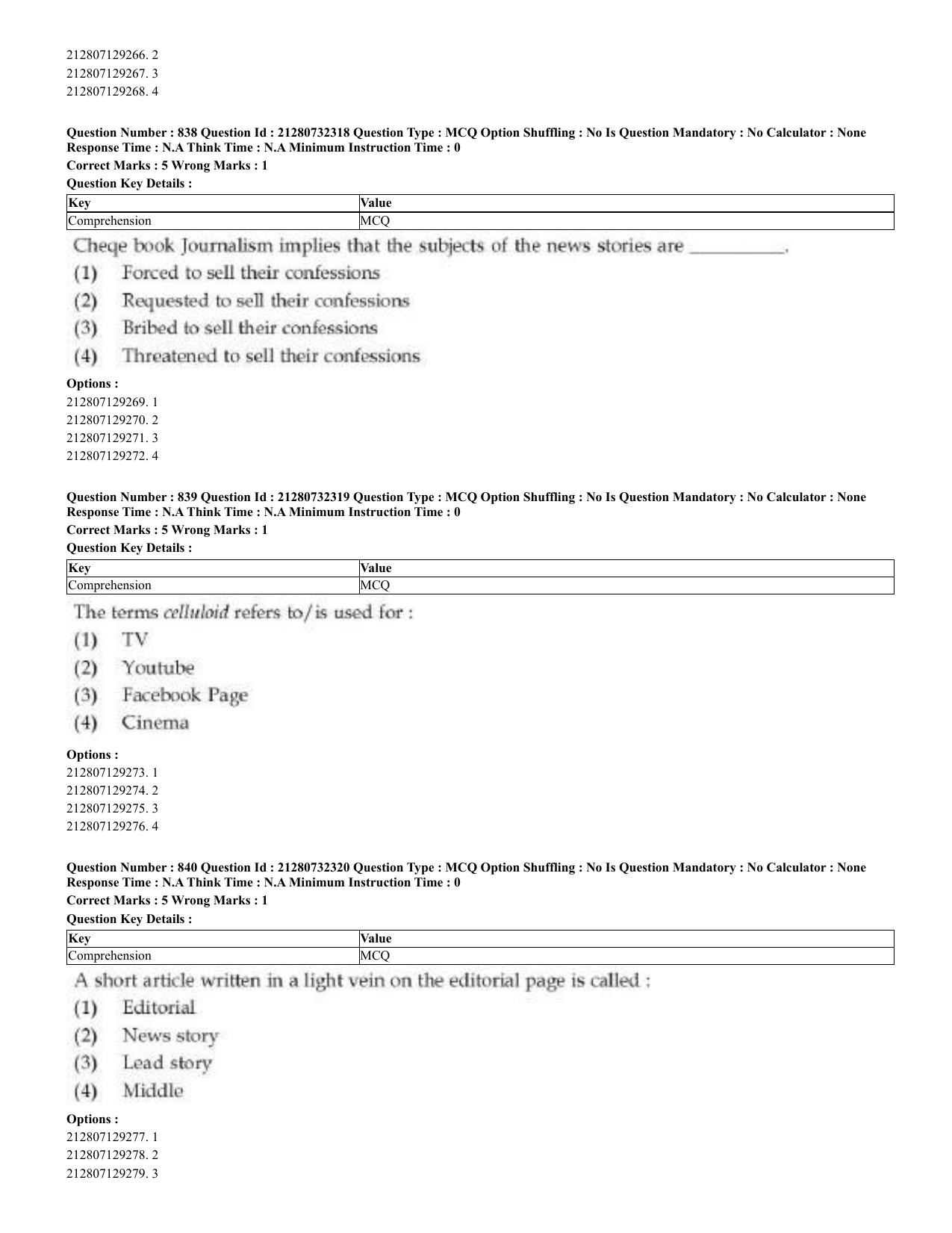 CUET 2023 English Arabic Shift 3 Question Papers - Page 410