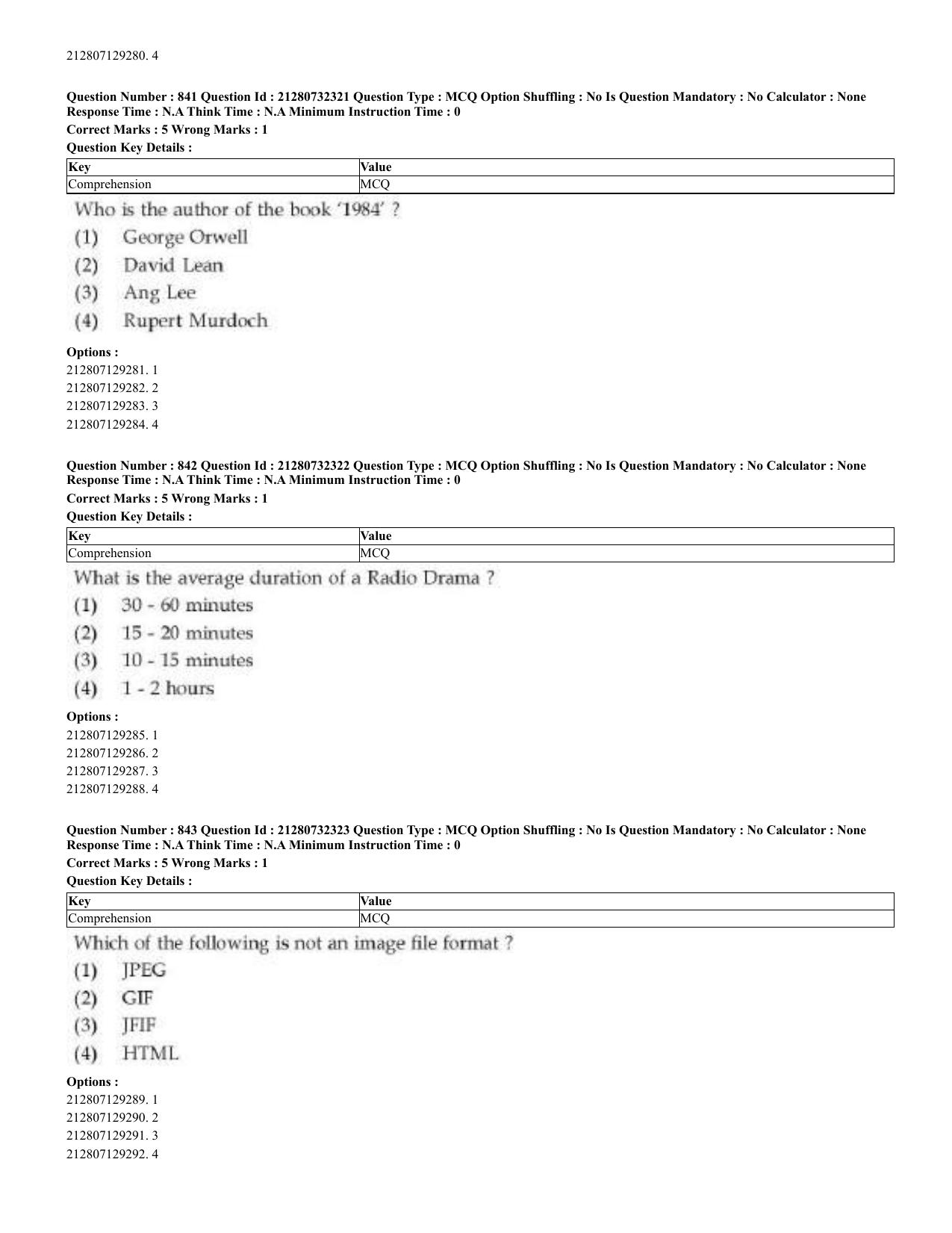 CUET 2023 English Arabic Shift 3 Question Papers - Page 411