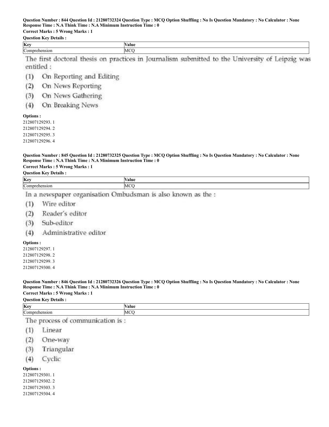 CUET 2023 English Arabic Shift 3 Question Papers - Page 412