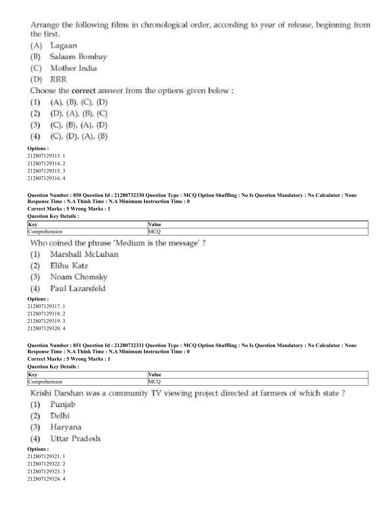 CUET 2023 English Arabic Shift 3 Question Papers - Page 414