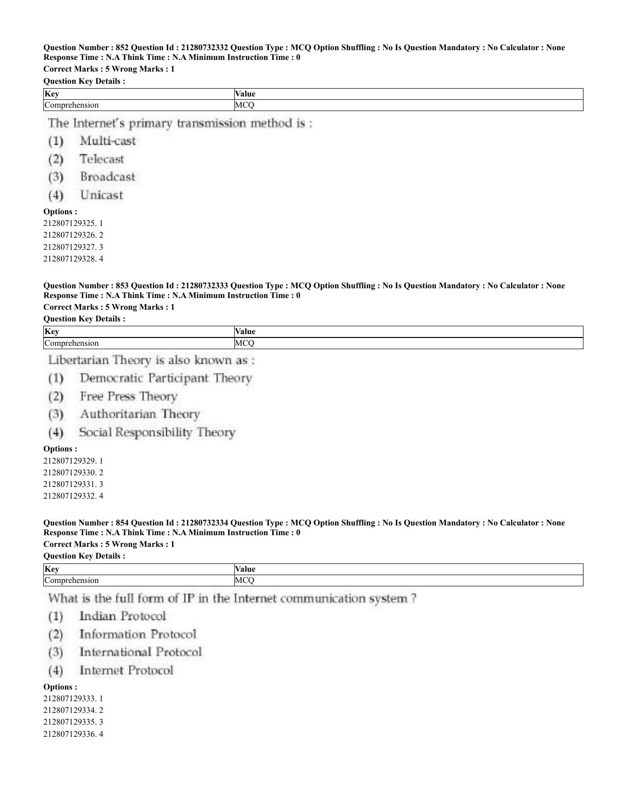 CUET 2023 English Arabic Shift 3 Question Papers - Page 415