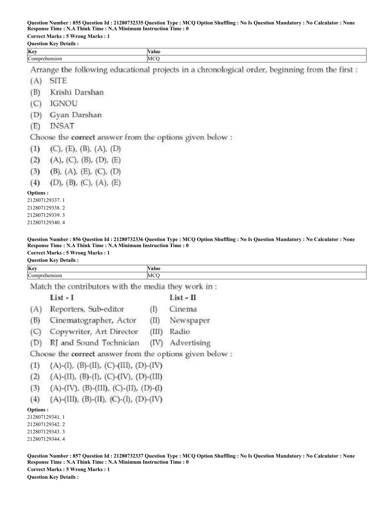 CUET 2023 English Arabic Shift 3 Question Papers - Page 416