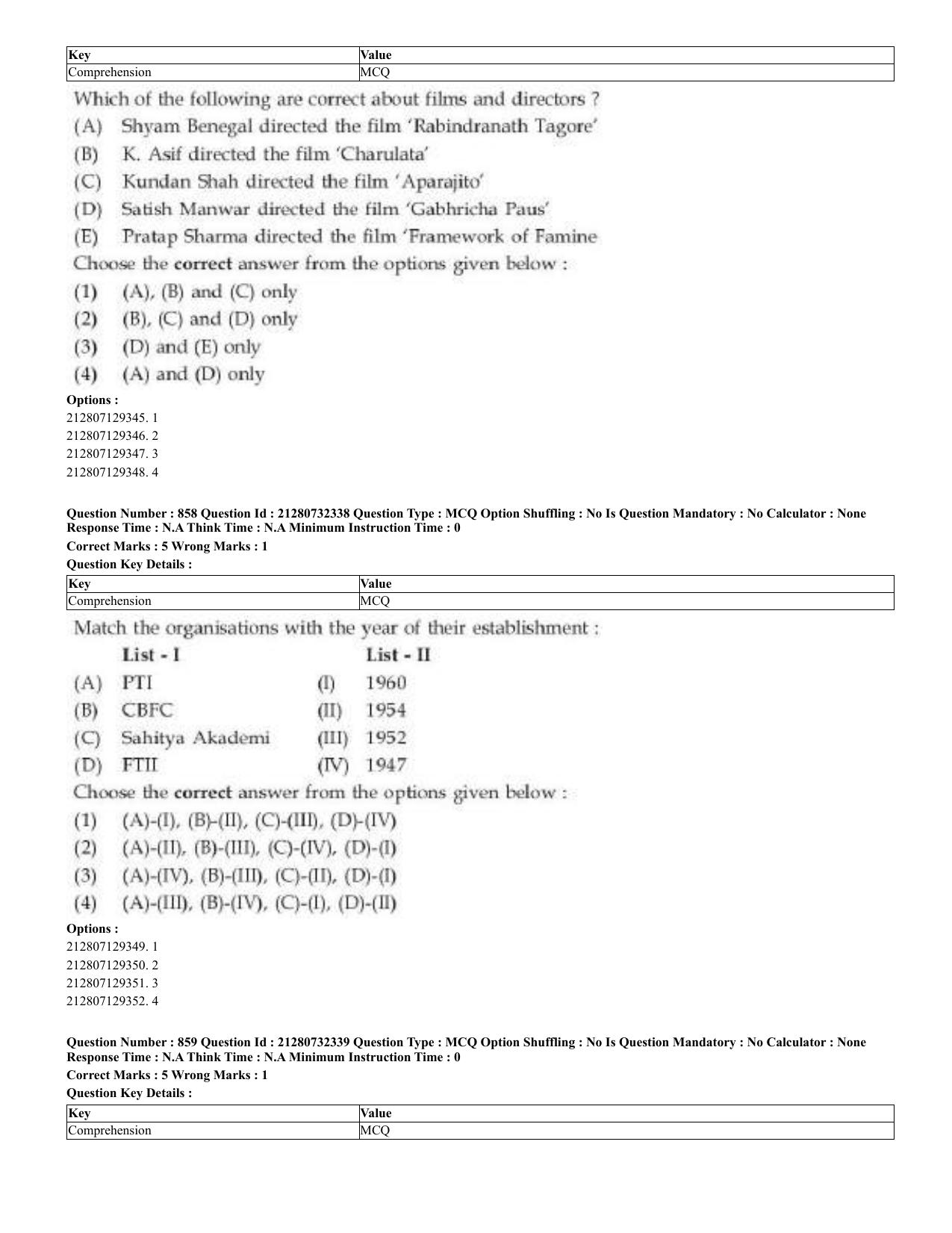 CUET 2023 English Arabic Shift 3 Question Papers - Page 417