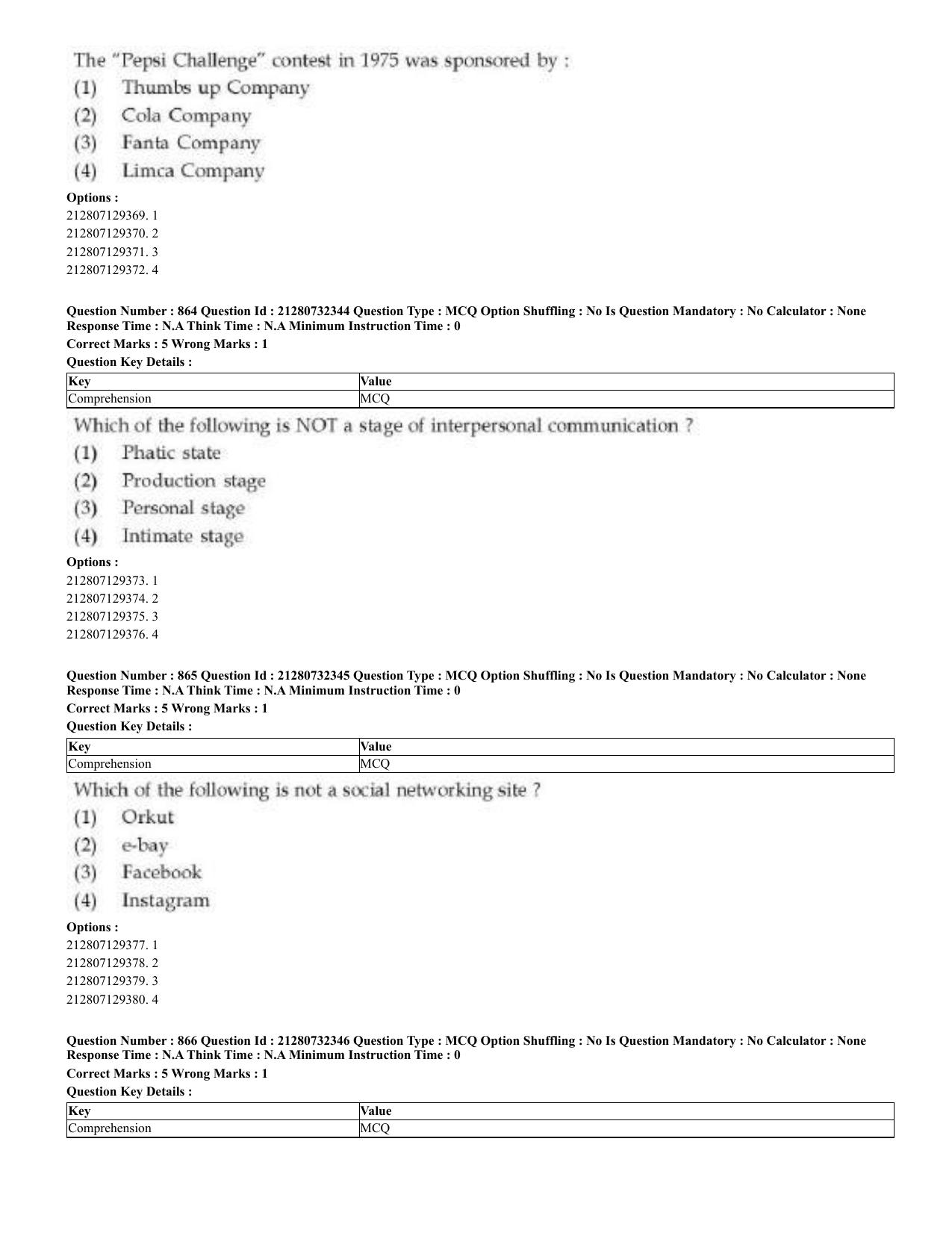CUET 2023 English Arabic Shift 3 Question Papers - Page 420