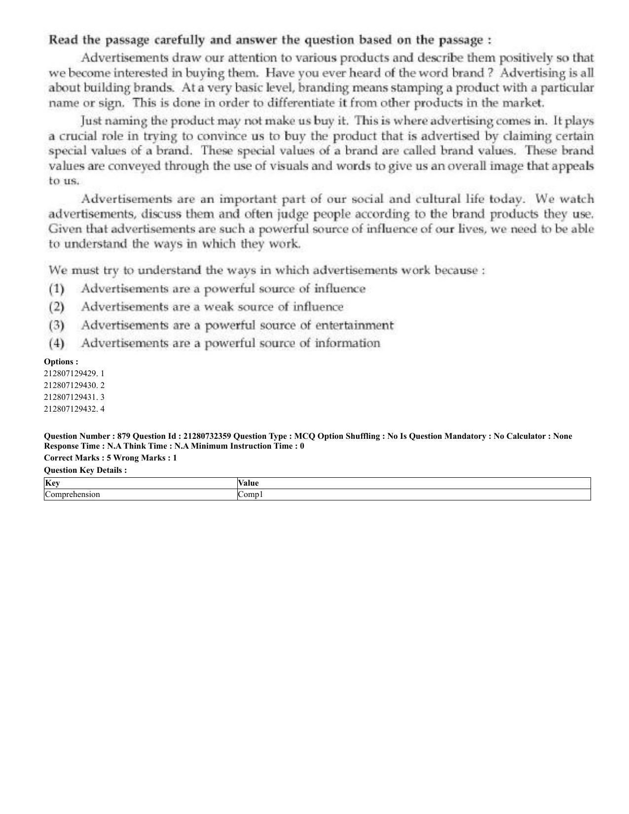 CUET 2023 English Arabic Shift 3 Question Papers - Page 427