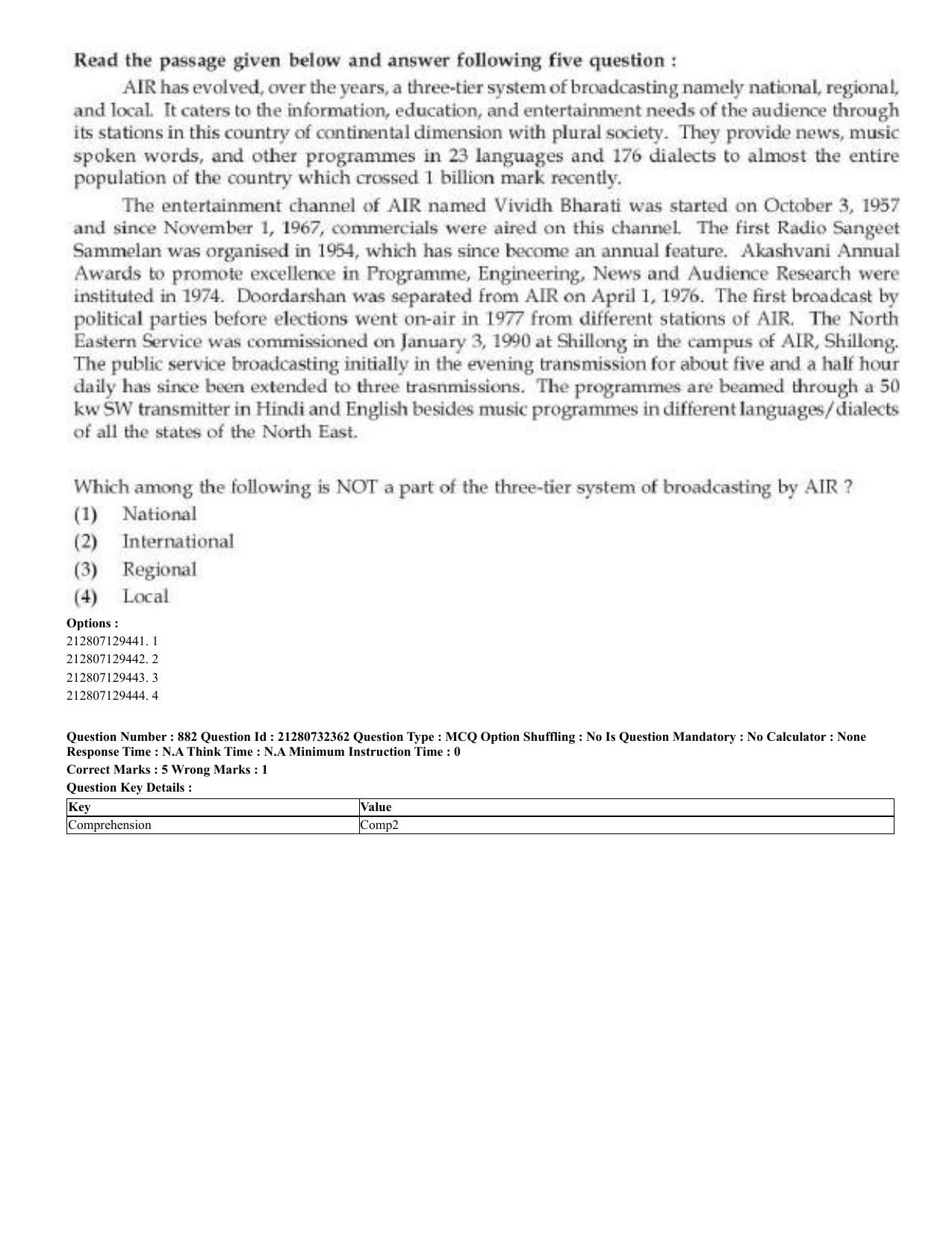 CUET 2023 English Arabic Shift 3 Question Papers - Page 430