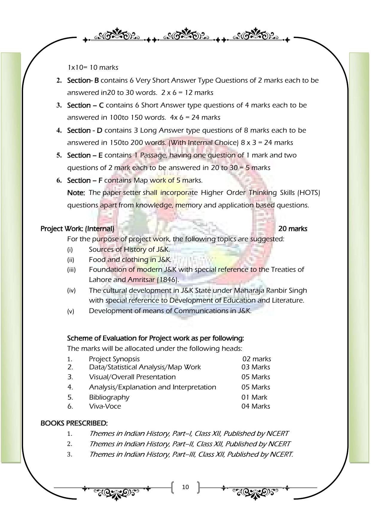 JKBOSE Class 12 Syllabus for JK & Ladakh (2024-25) - Page 18