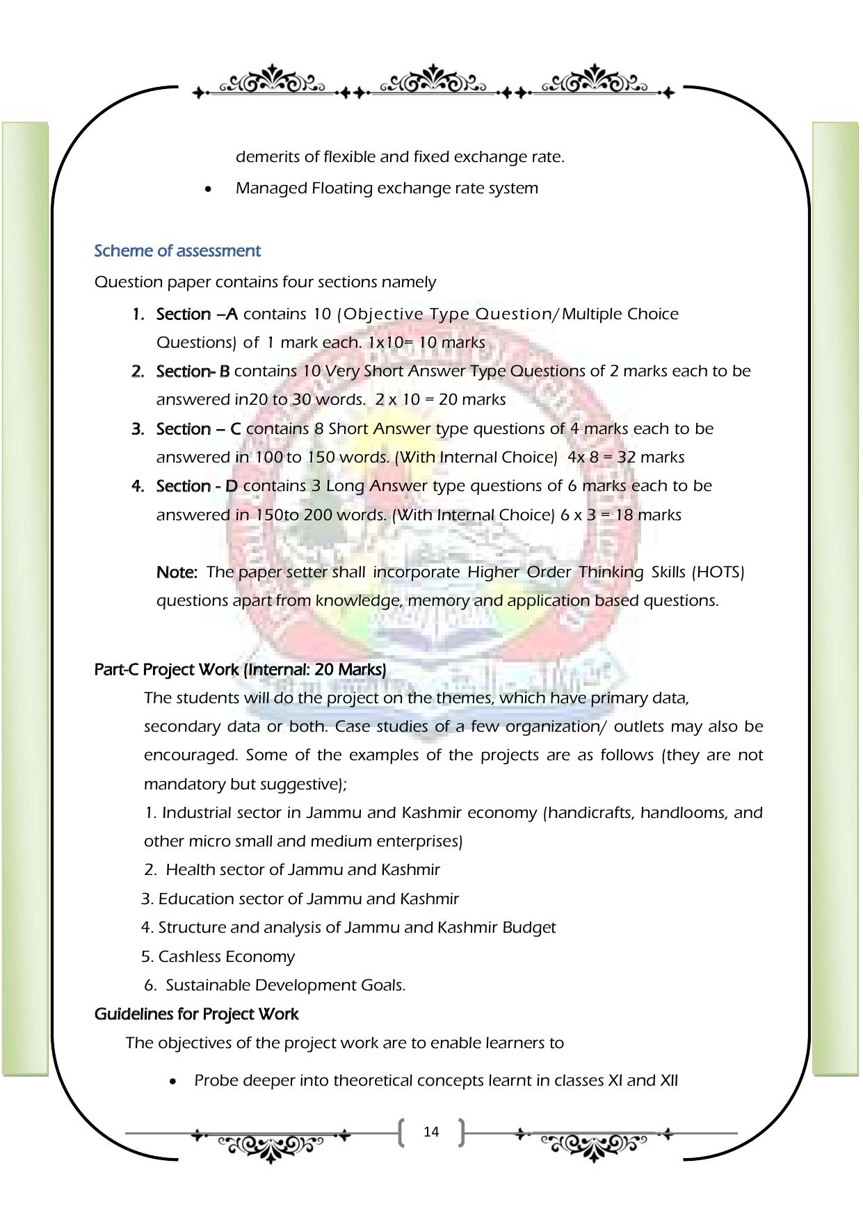 JKBOSE Class 12 Syllabus for JK & Ladakh (2024-25) - Page 22