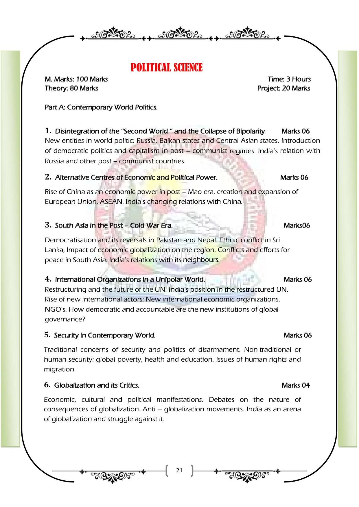 JKBOSE Class 12 Syllabus for JK & Ladakh (2024-25) - Page 29