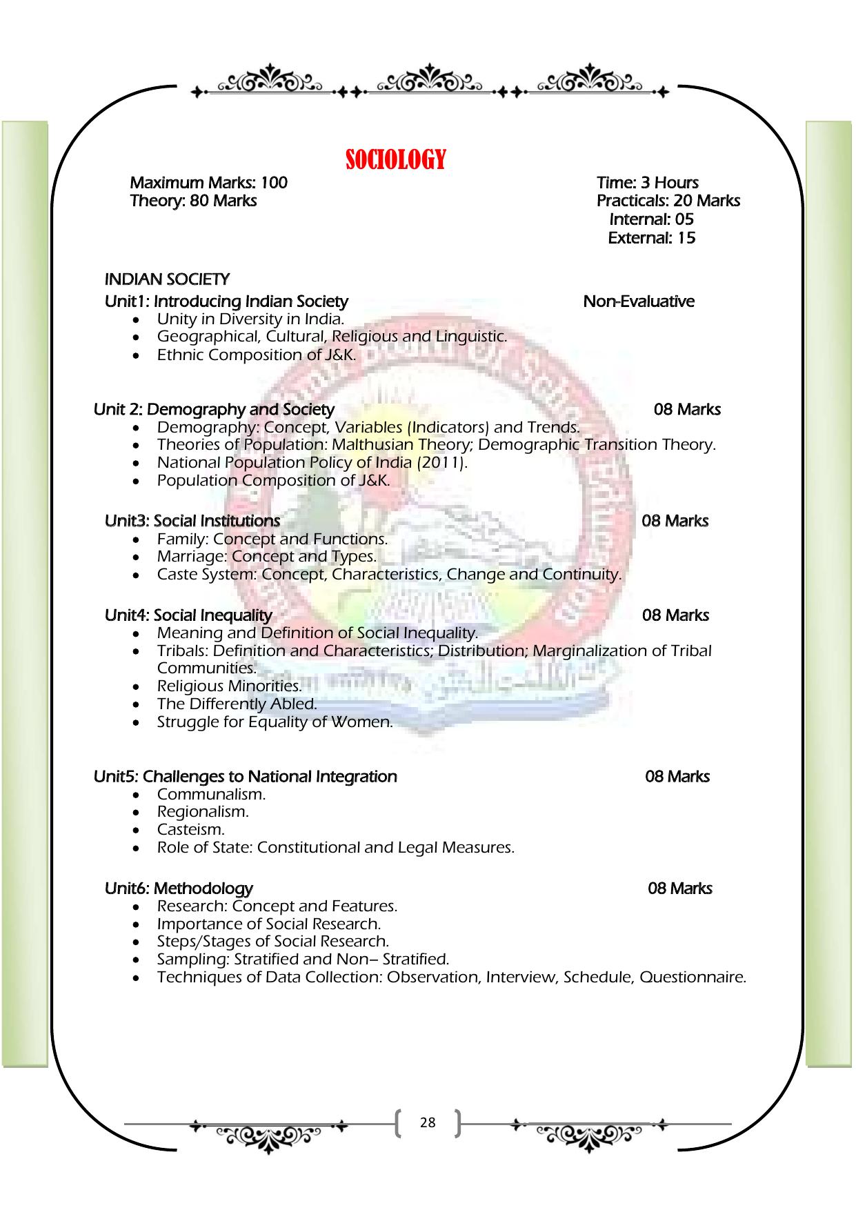 JKBOSE Class 12 Syllabus for JK & Ladakh (2024-25) - Page 36