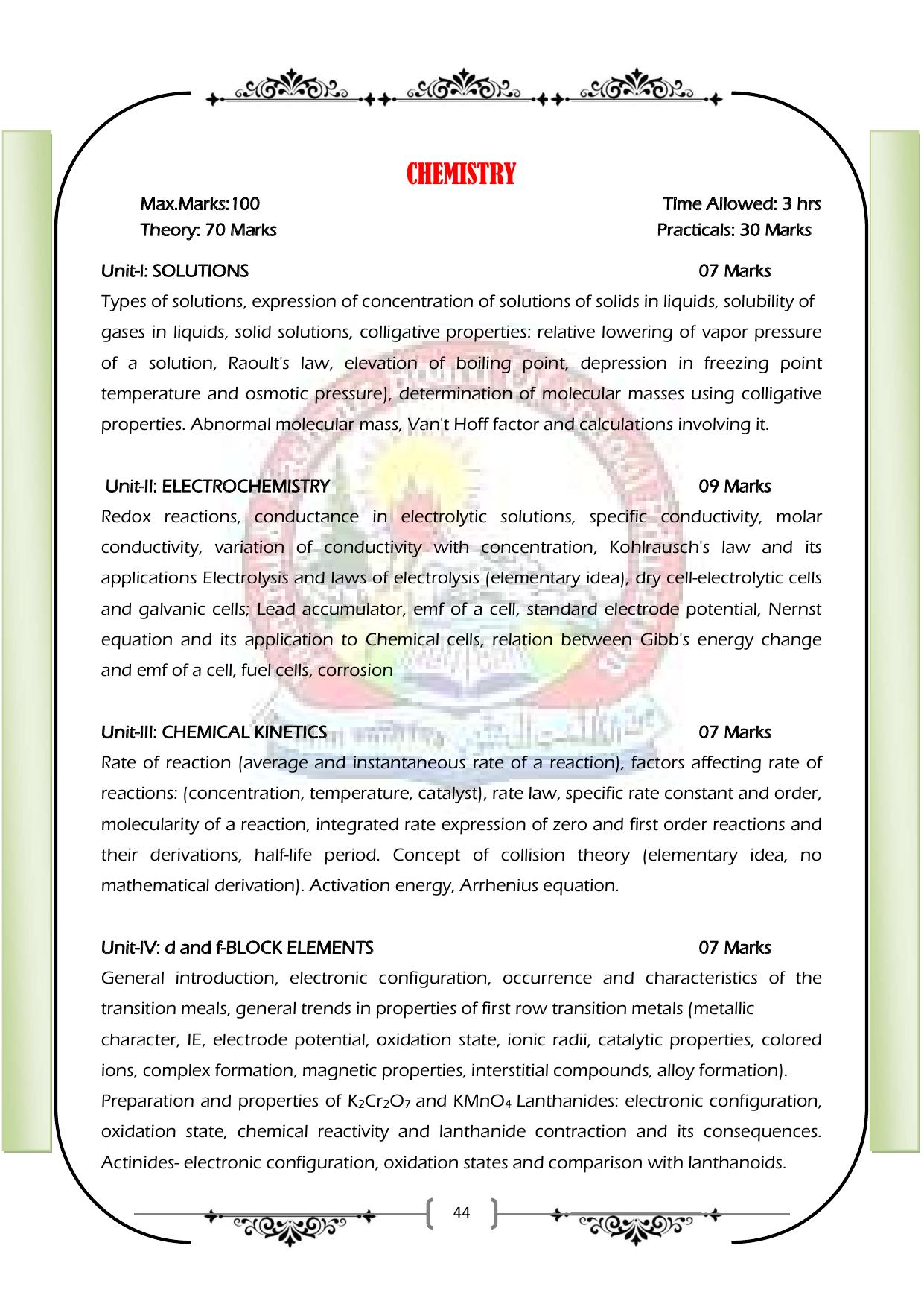 JKBOSE Class 12 Syllabus for JK & Ladakh (2024-25) - Page 52