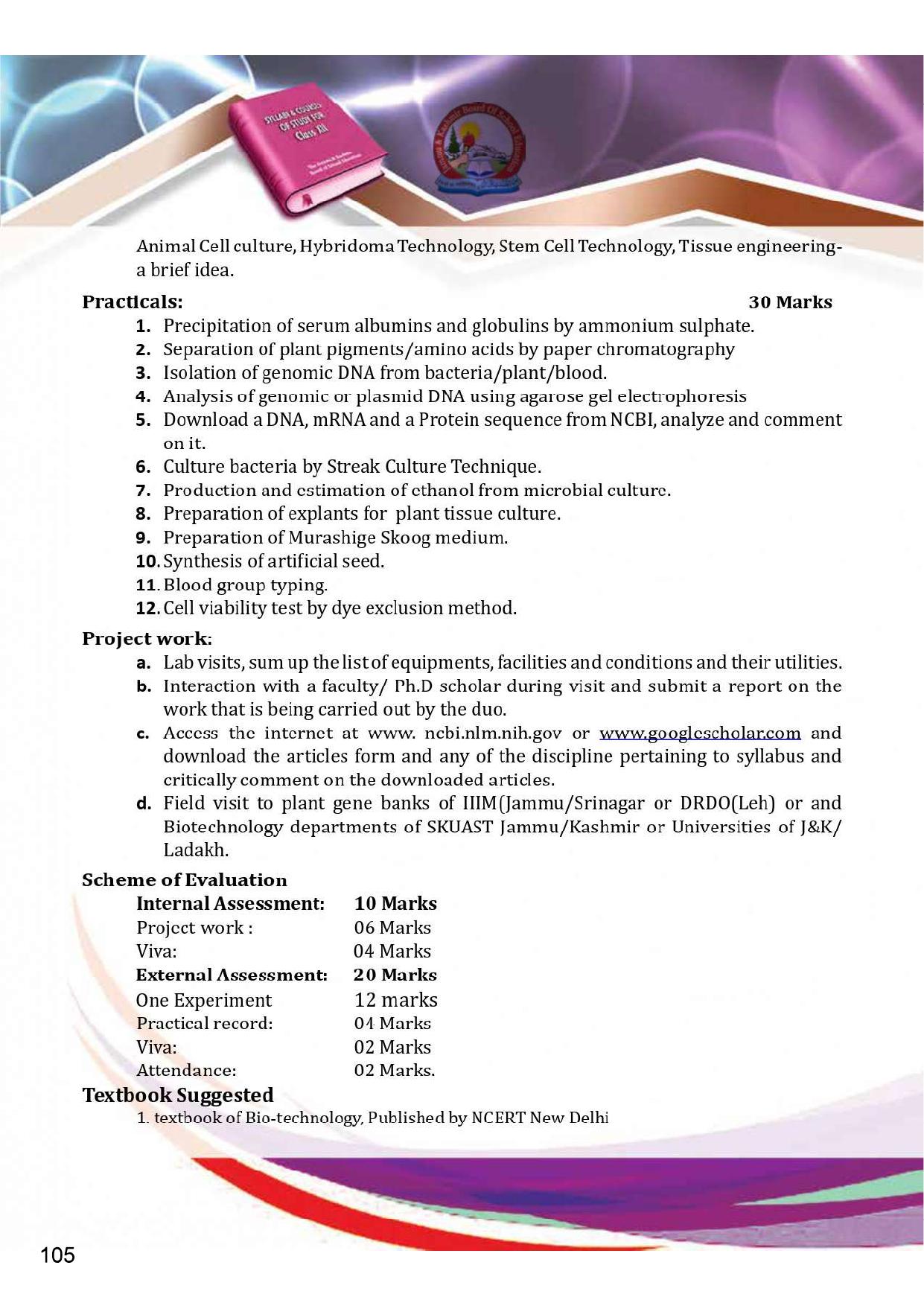 JKBOSE Class 12 Syllabus for JK & Ladakh (2024-25) - Page 113