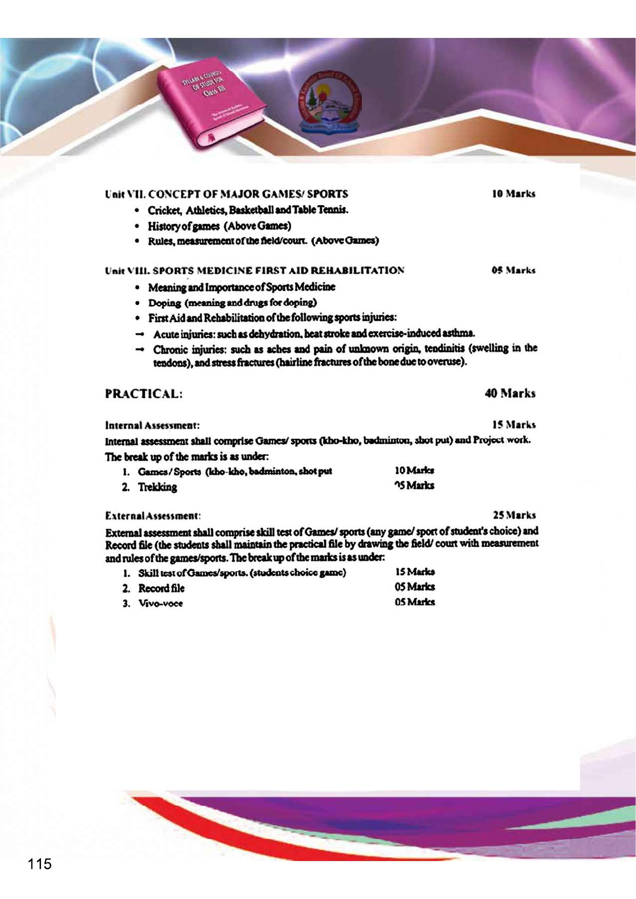 JKBOSE Class 12 Syllabus for JK & Ladakh (2024-25) - Page 123
