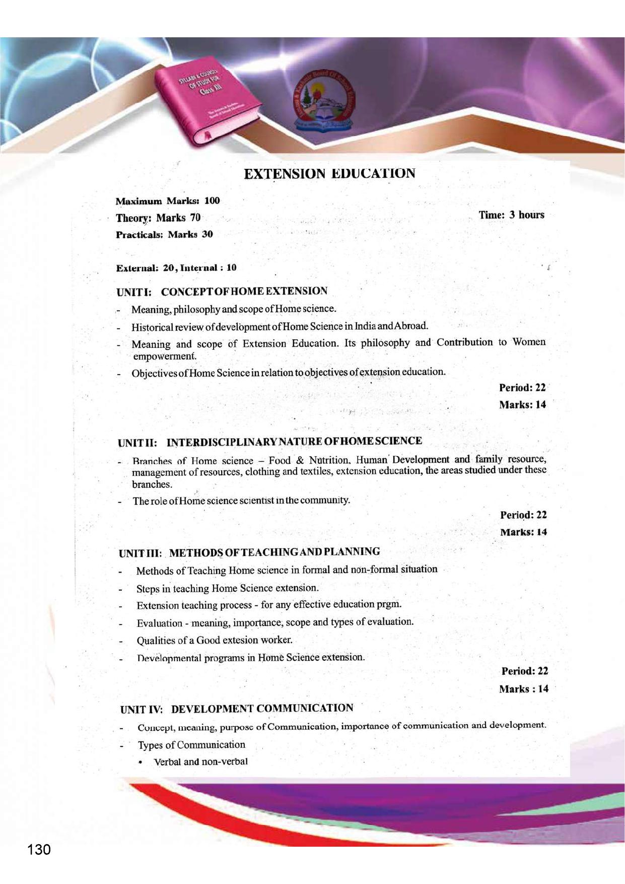 JKBOSE Class 12 Syllabus for JK & Ladakh (2024-25) - Page 138