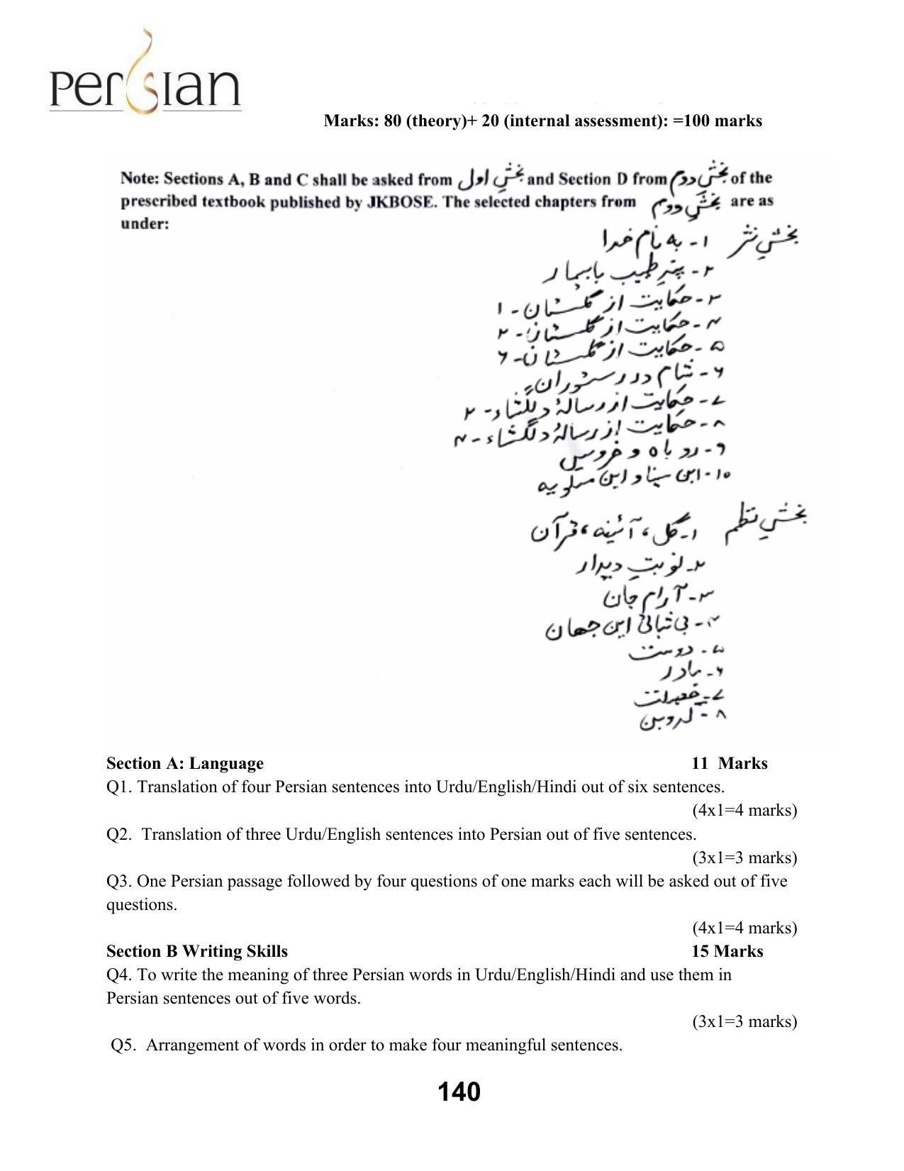 JKBOSE Class 12 Syllabus for JK & Ladakh (2024-25) - Page 148