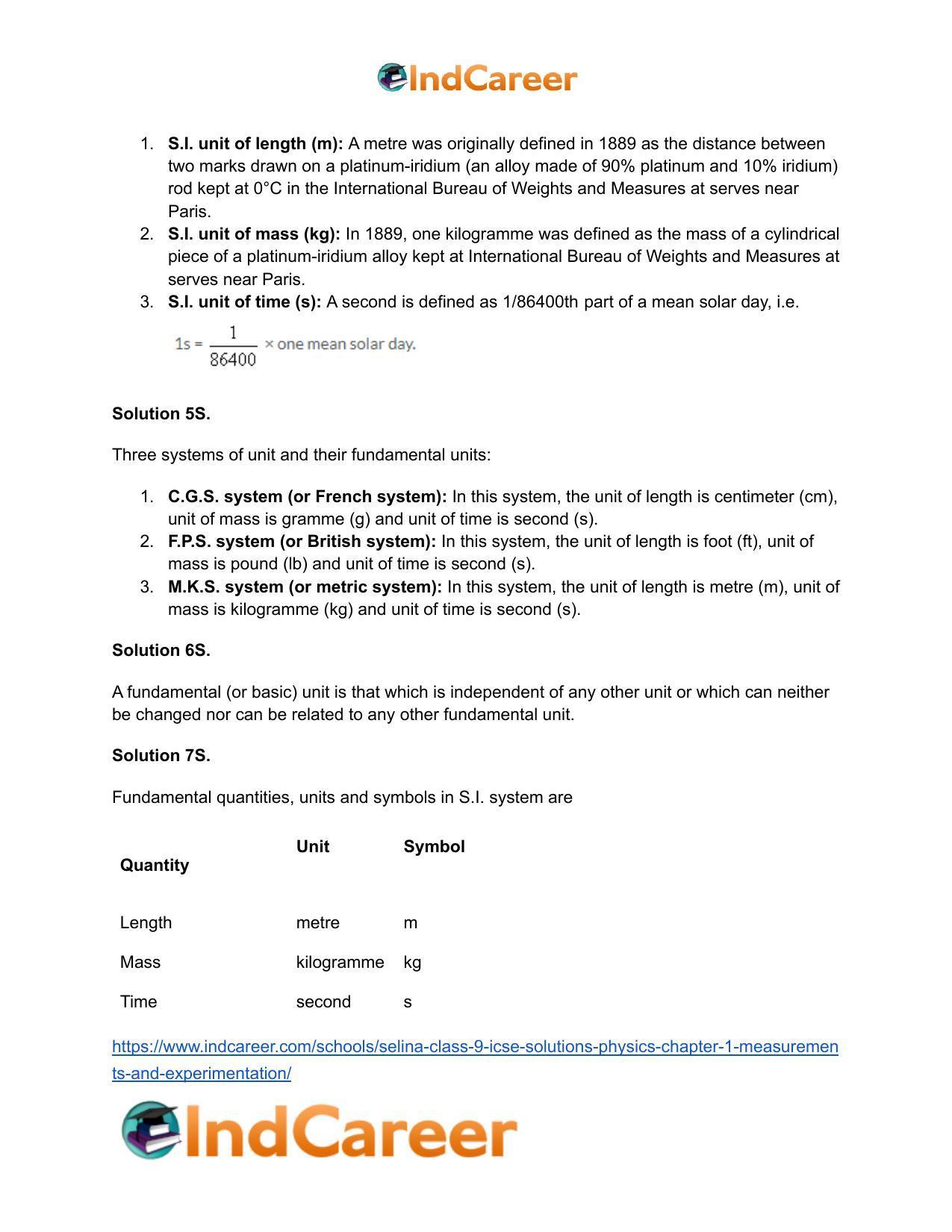 Selina Class 9 ICSE Solutions Physics : Chapter 1- Measurements and Experimentation - Page 3
