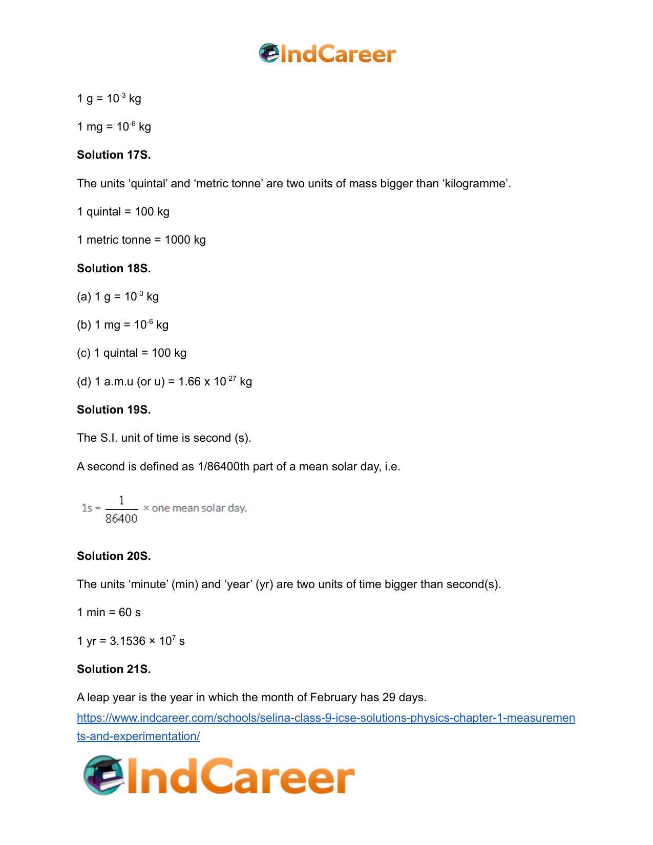 Selina Class 9 ICSE Solutions Physics : Chapter 1- Measurements and Experimentation - Page 6