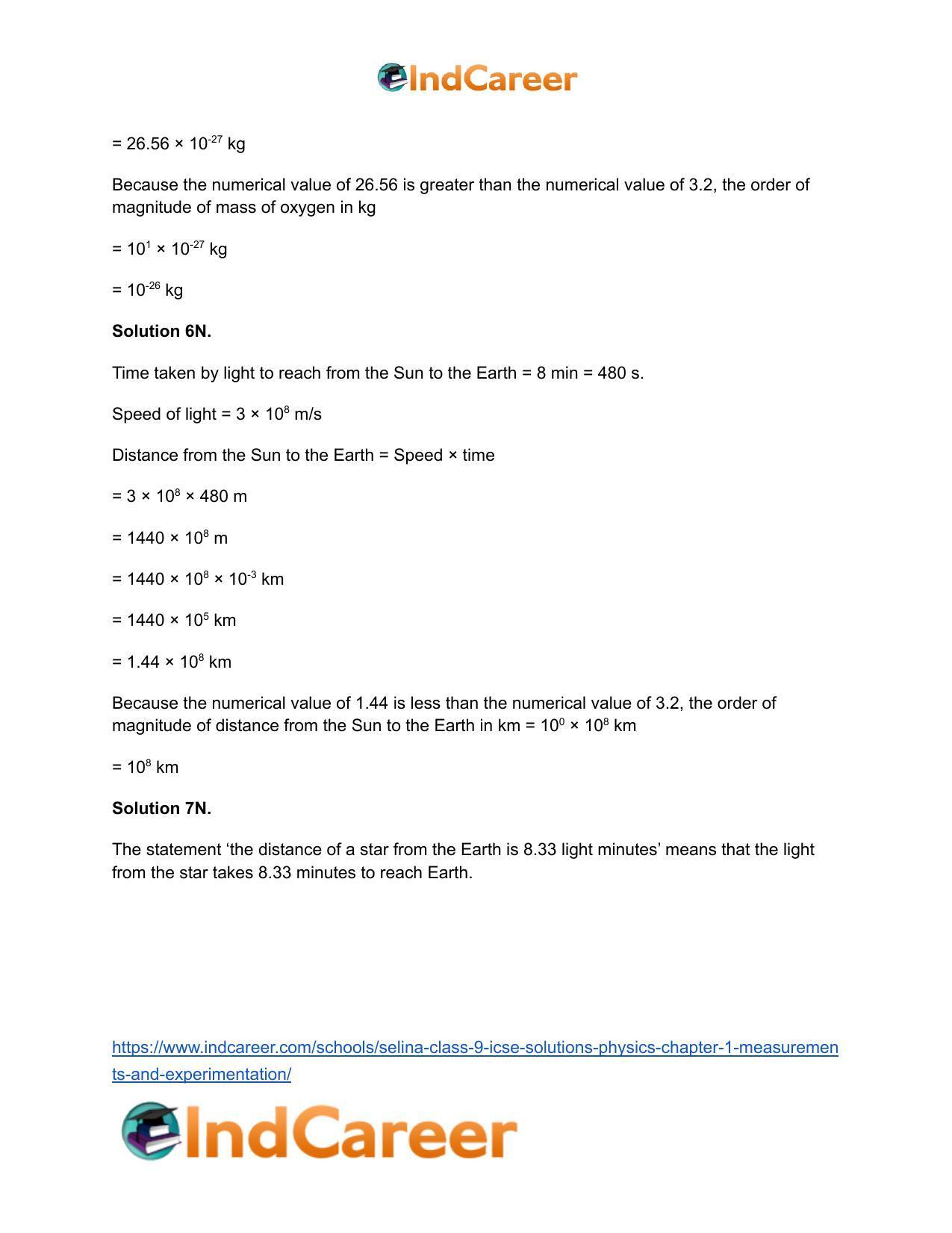 Selina Class 9 ICSE Solutions Physics : Chapter 1- Measurements and Experimentation - Page 10
