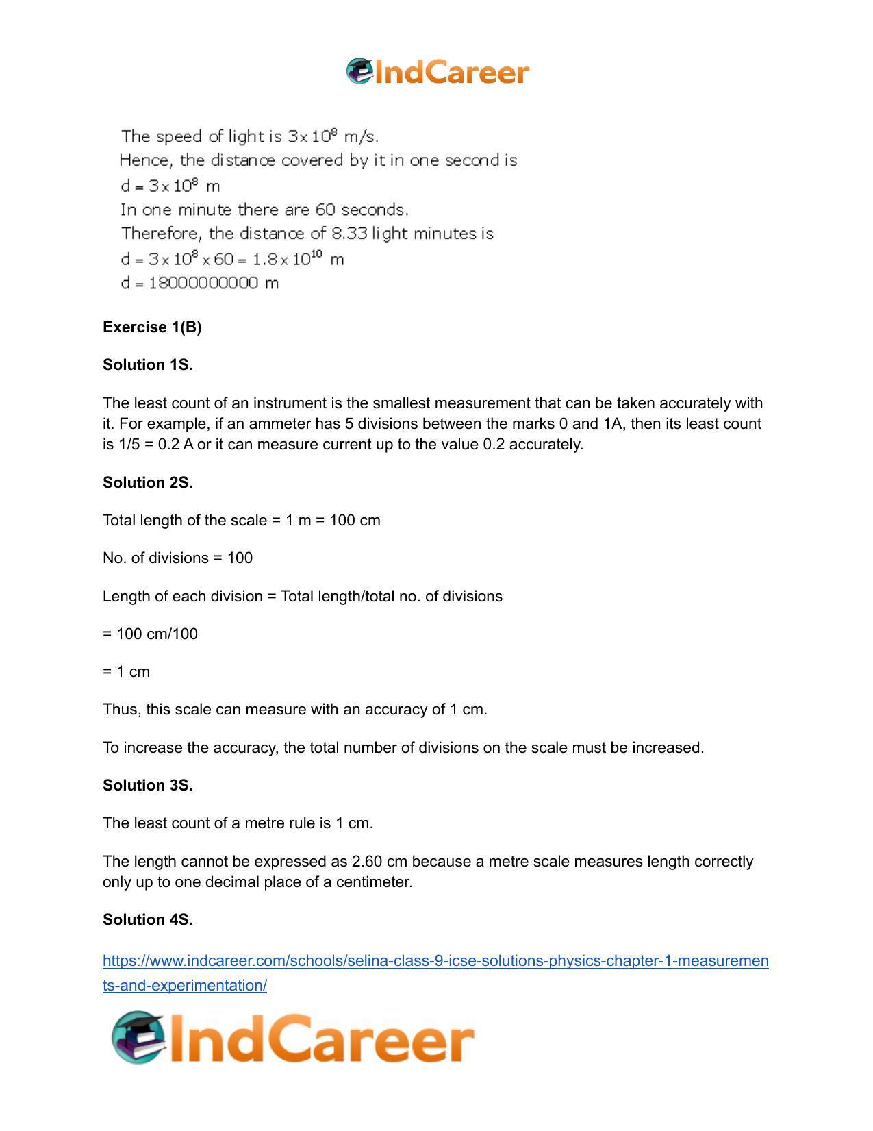 Selina Class 9 ICSE Solutions Physics : Chapter 1- Measurements and Experimentation - Page 11