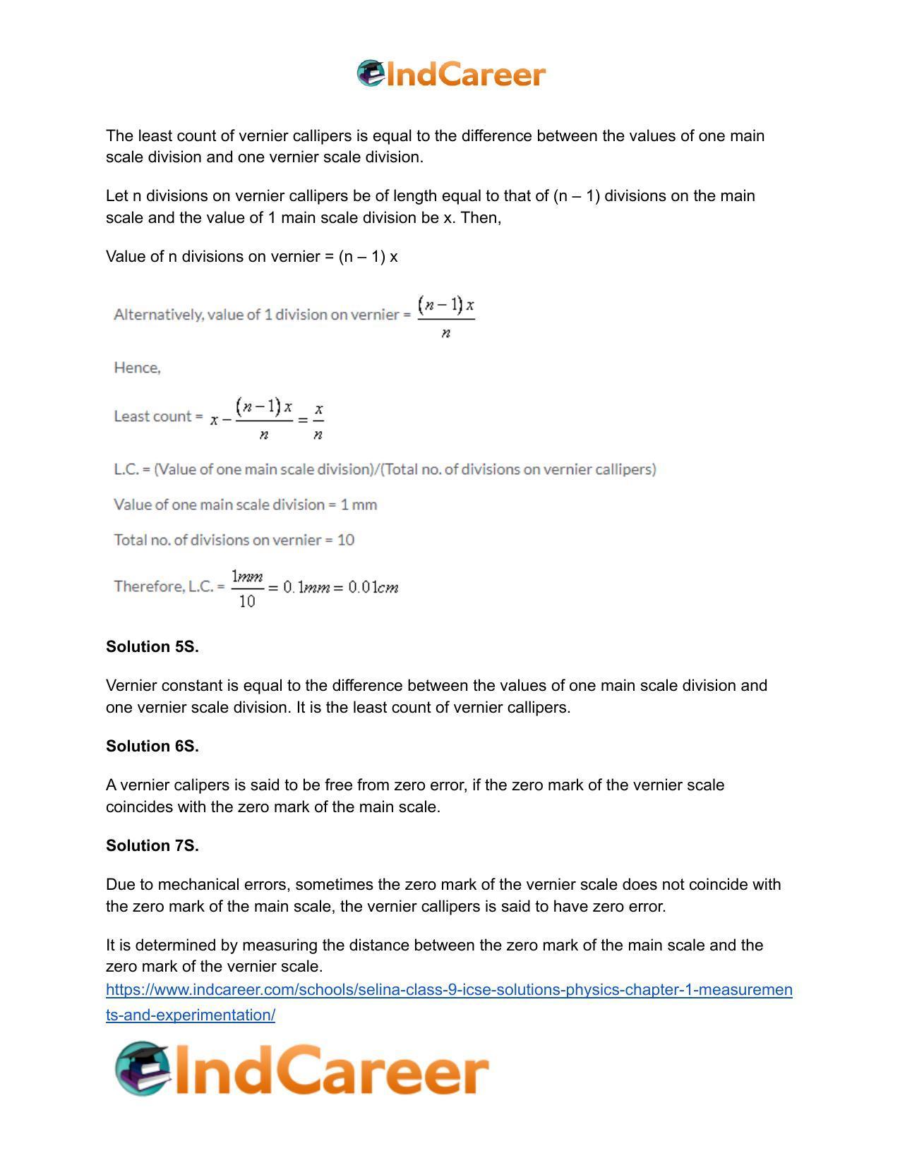 Selina Class 9 ICSE Solutions Physics : Chapter 1- Measurements and Experimentation - Page 12