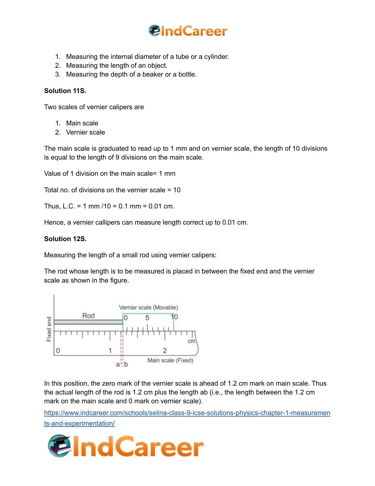 Selina Class 9 ICSE Solutions Physics : Chapter 1- Measurements and Experimentation - Page 16