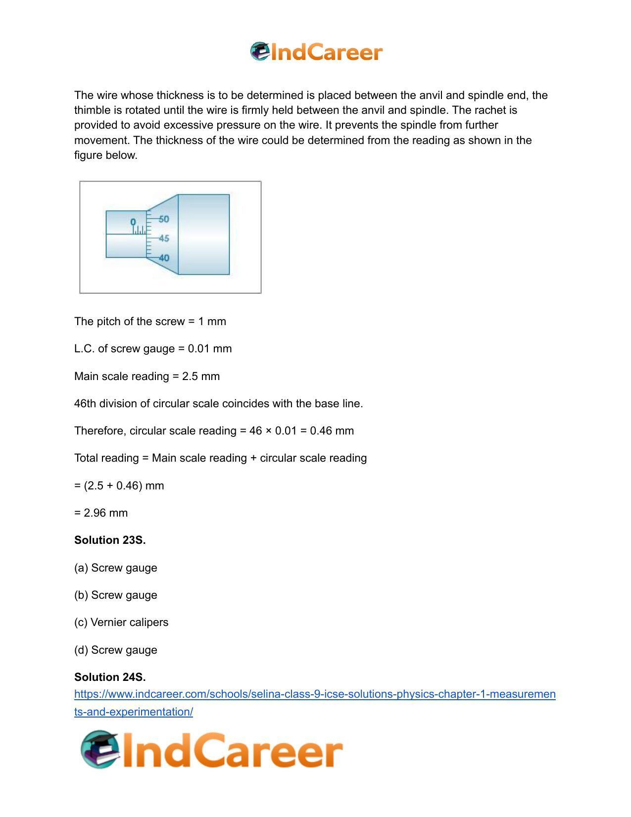 Selina Class 9 ICSE Solutions Physics : Chapter 1- Measurements and Experimentation - Page 20