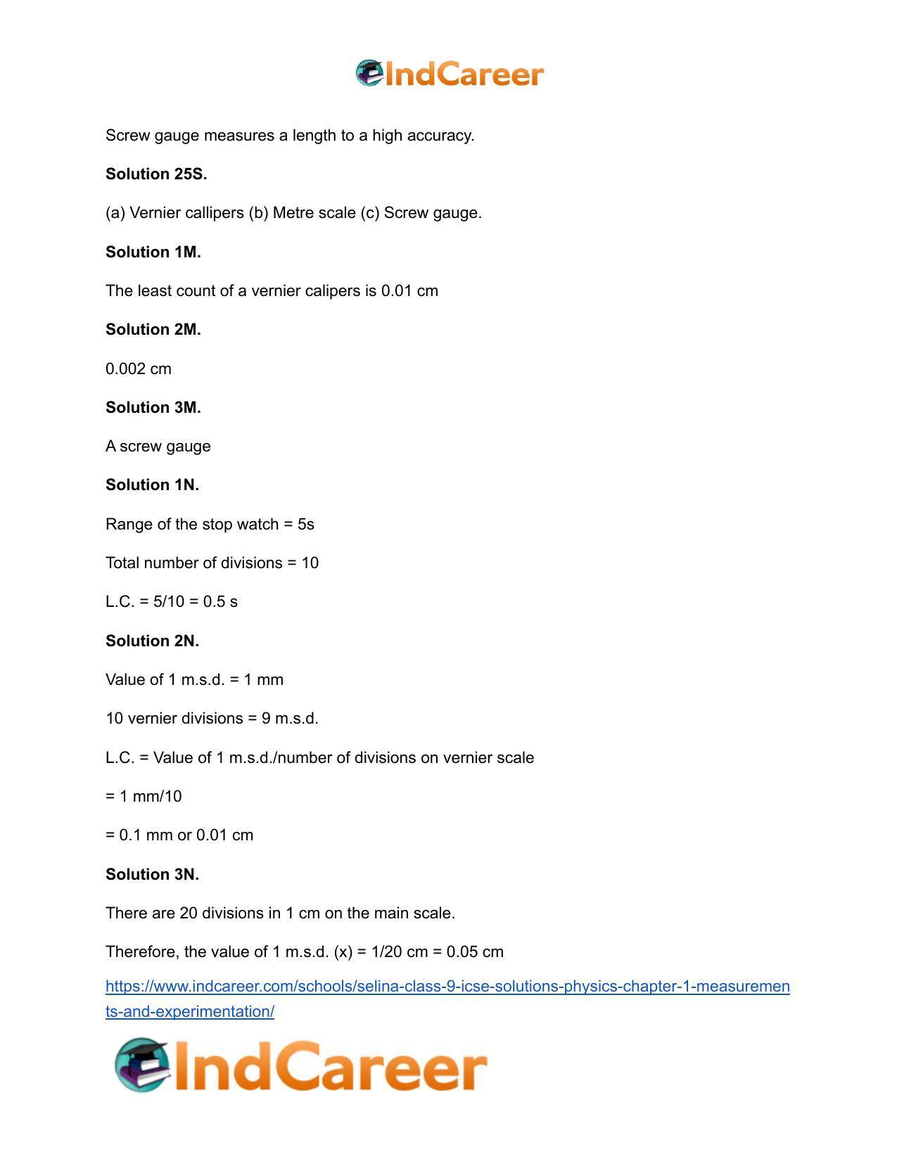 Selina Class 9 ICSE Solutions Physics : Chapter 1- Measurements and Experimentation - Page 21
