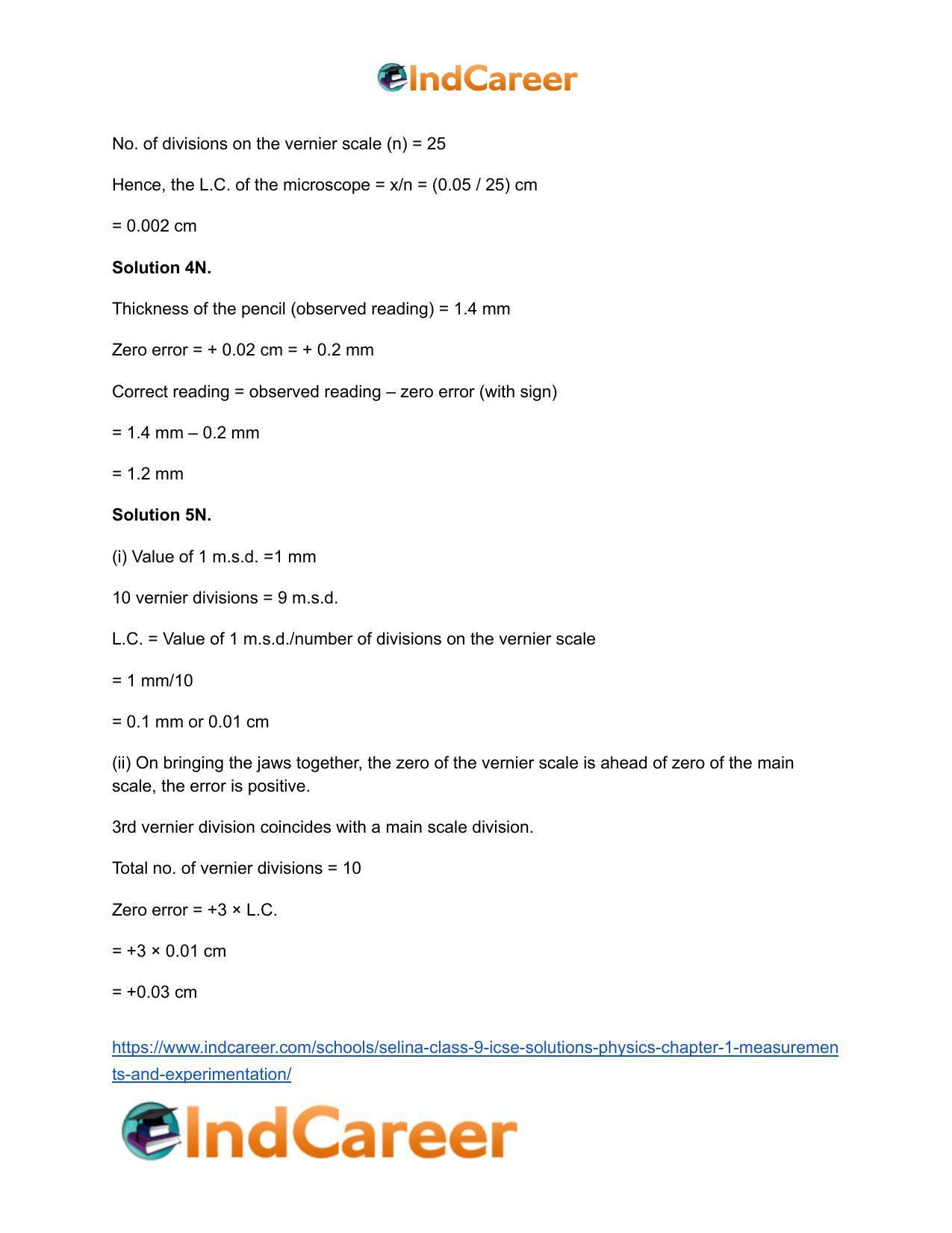 Selina Class 9 ICSE Solutions Physics : Chapter 1- Measurements and Experimentation - Page 22