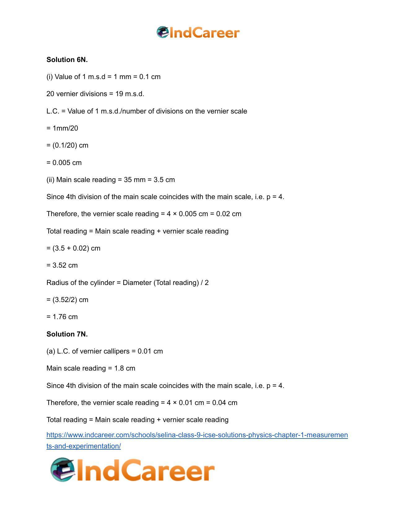Selina Class 9 ICSE Solutions Physics : Chapter 1- Measurements and Experimentation - Page 23