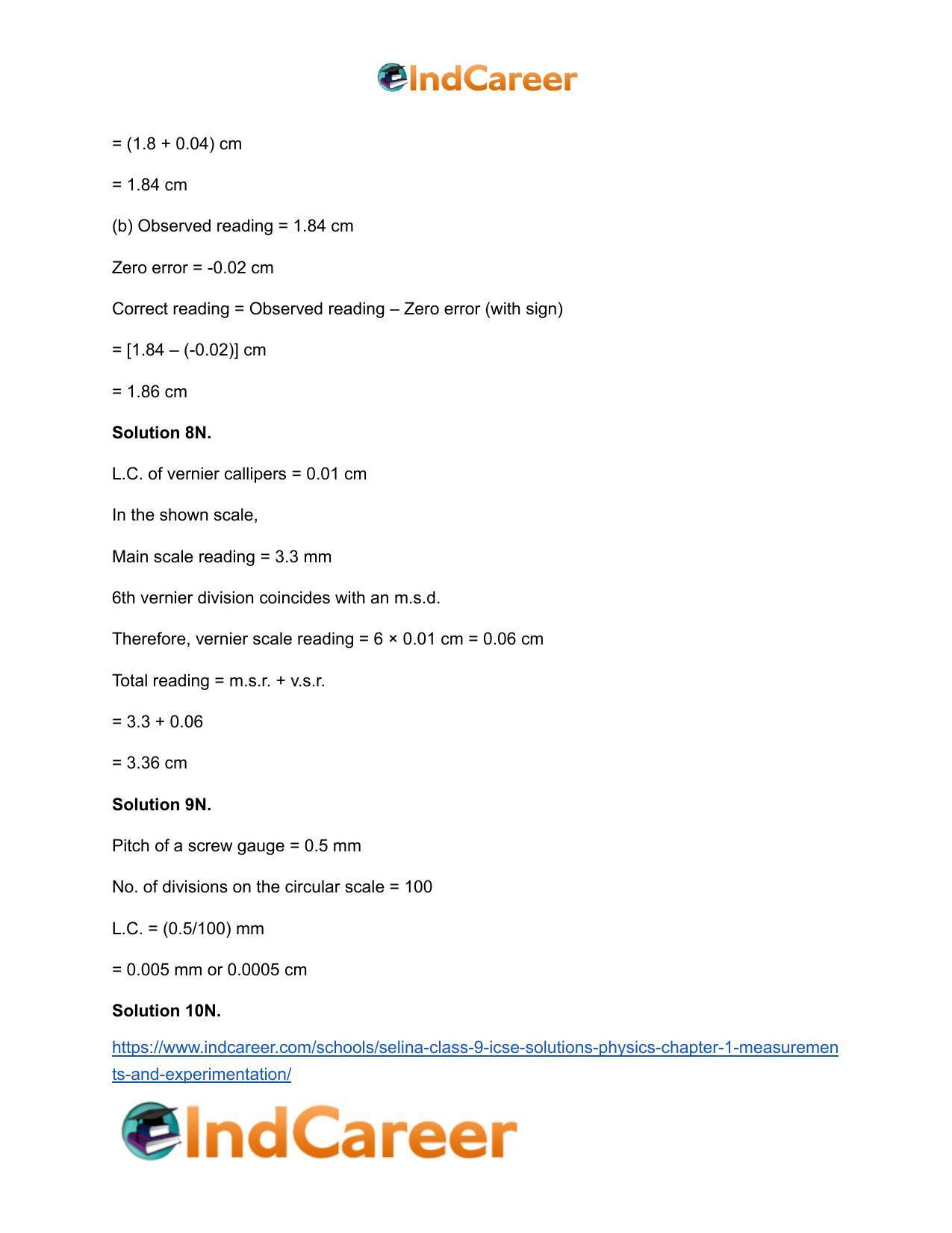 Selina Class 9 ICSE Solutions Physics : Chapter 1- Measurements and Experimentation - Page 24