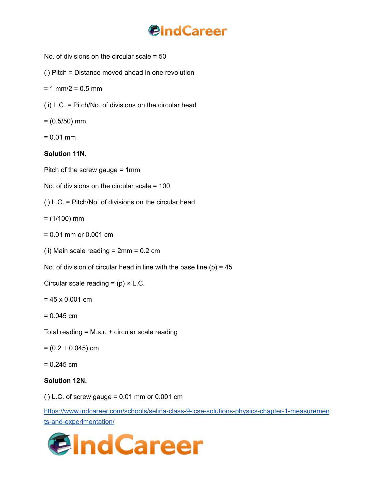 Selina Class 9 ICSE Solutions Physics : Chapter 1- Measurements and Experimentation - Page 25