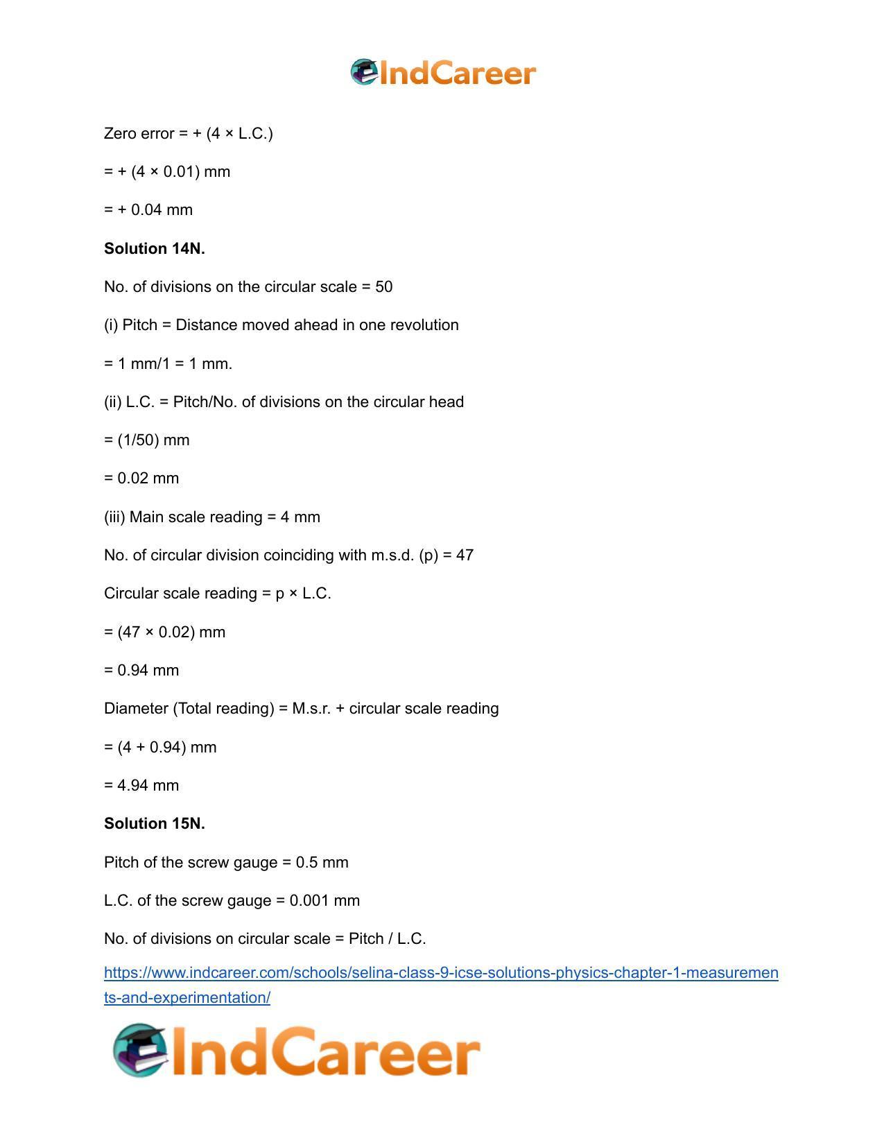 Selina Class 9 ICSE Solutions Physics : Chapter 1- Measurements and Experimentation - Page 27