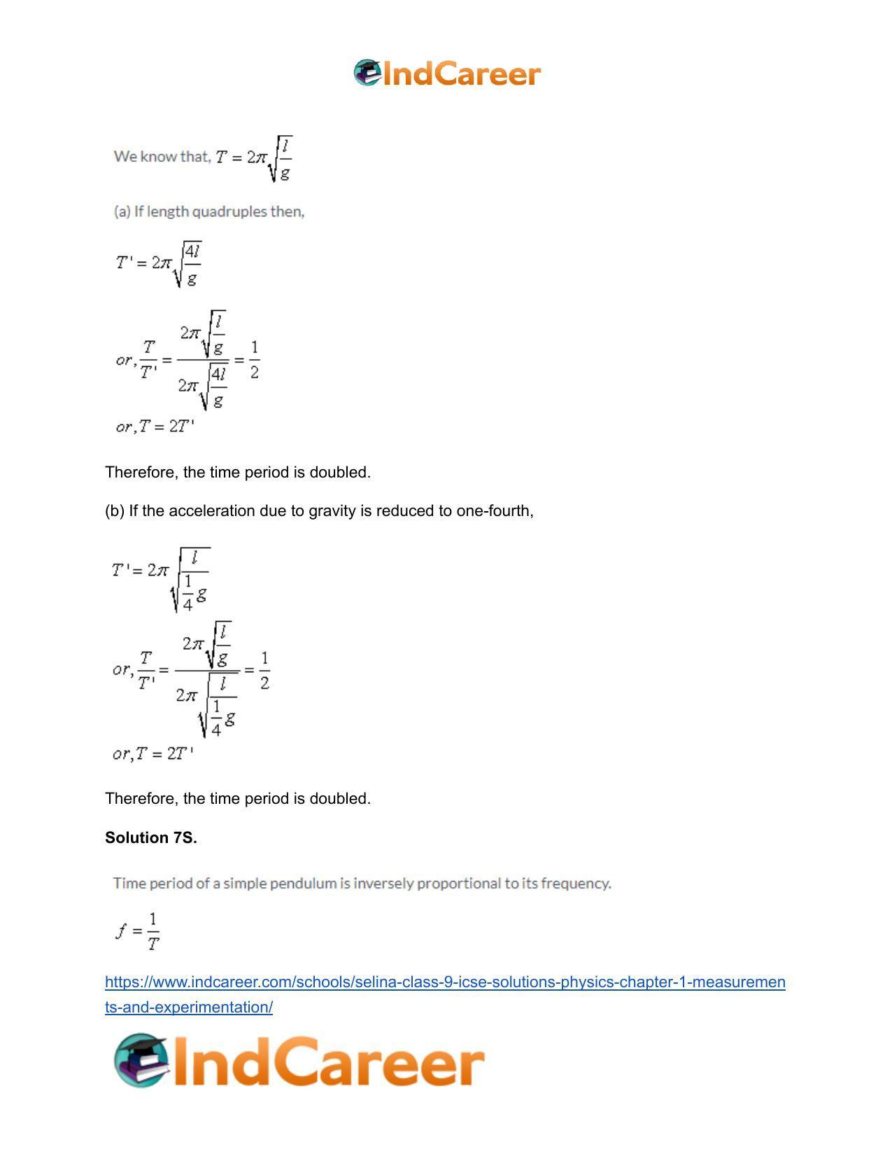 Selina Class 9 ICSE Solutions Physics : Chapter 1- Measurements and Experimentation - Page 30